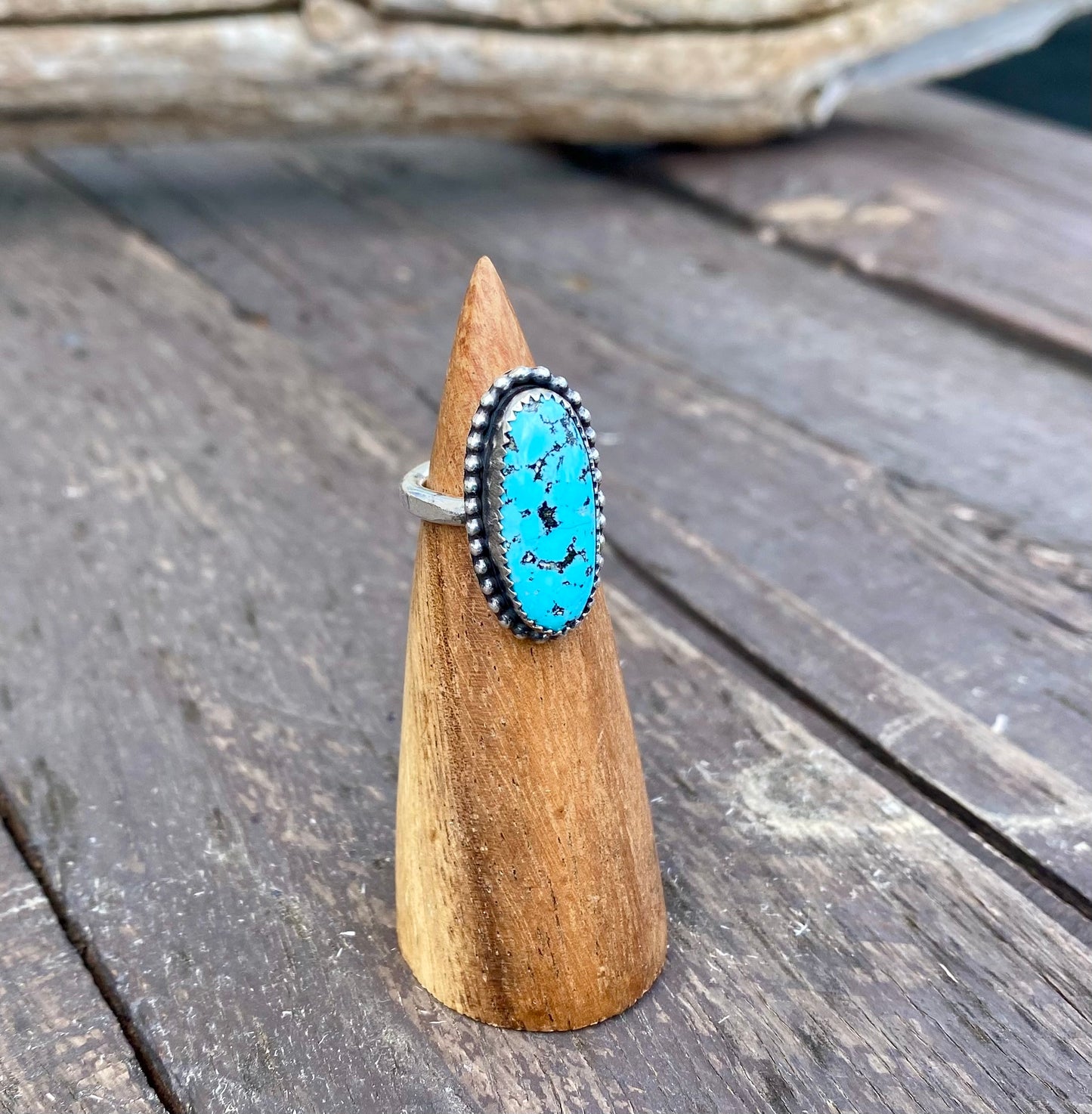 Natural Kingman Turquoise Oval Ring