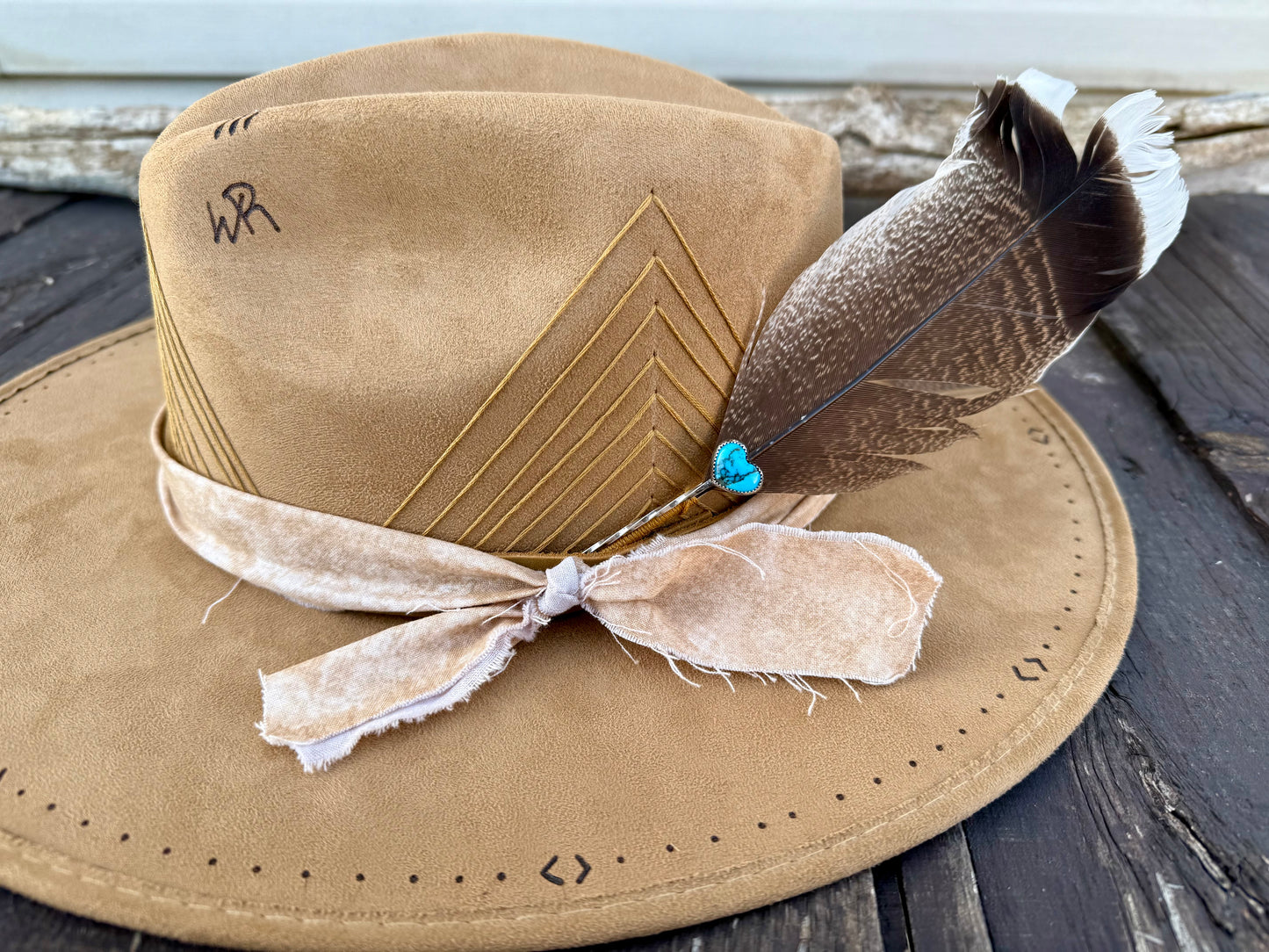 Kingman Turquoise Heart Hat Pin