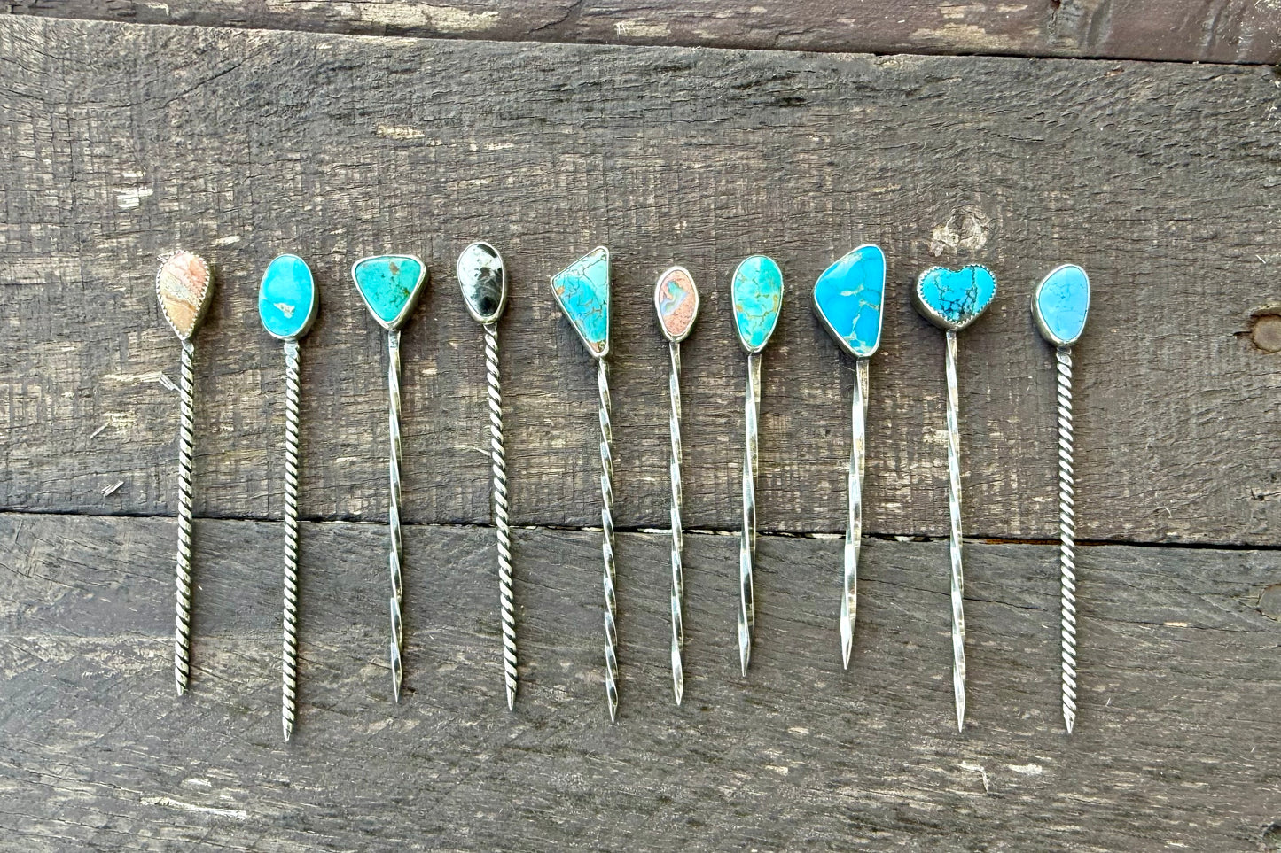 Kingman Turquoise Heart Hat Pin
