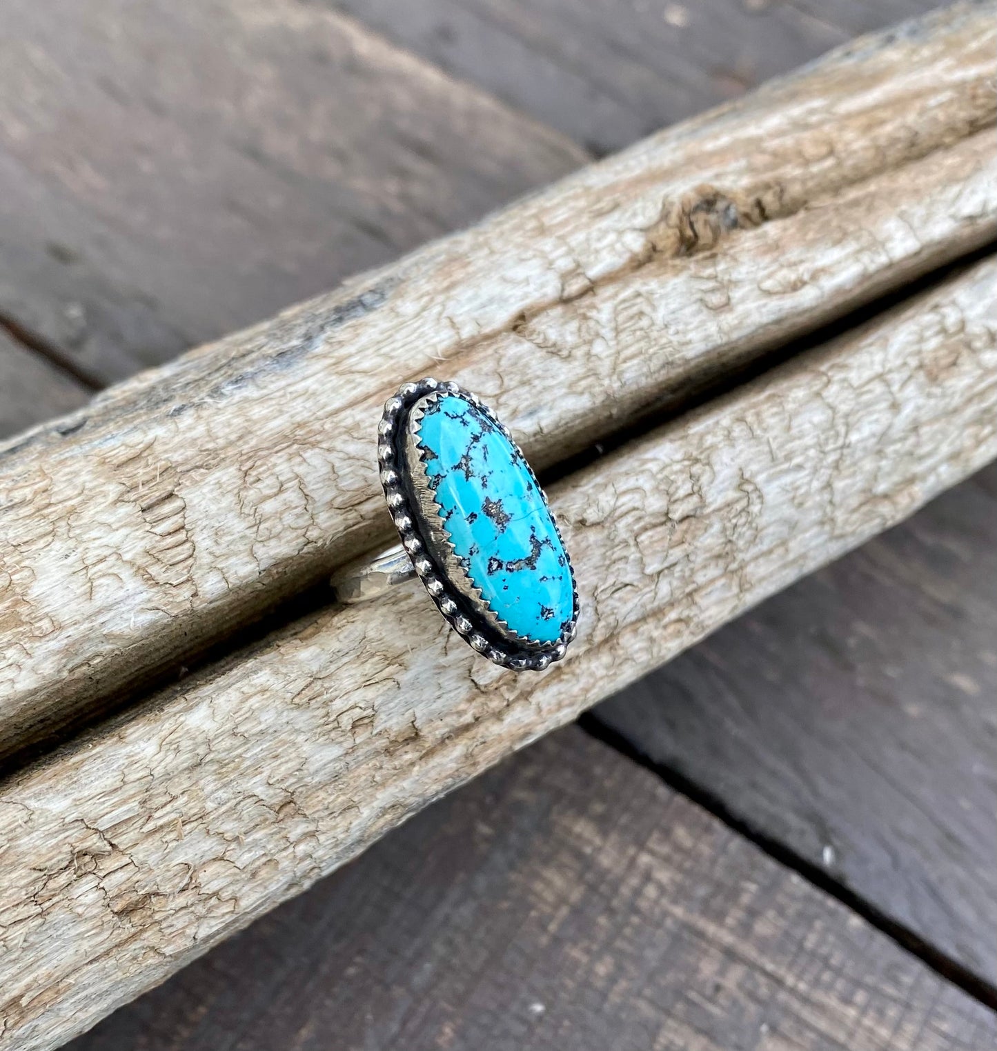 Natural Kingman Turquoise Oval Ring