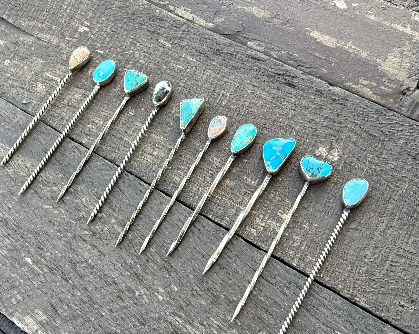 Kingman Turquoise Heart Hat Pin