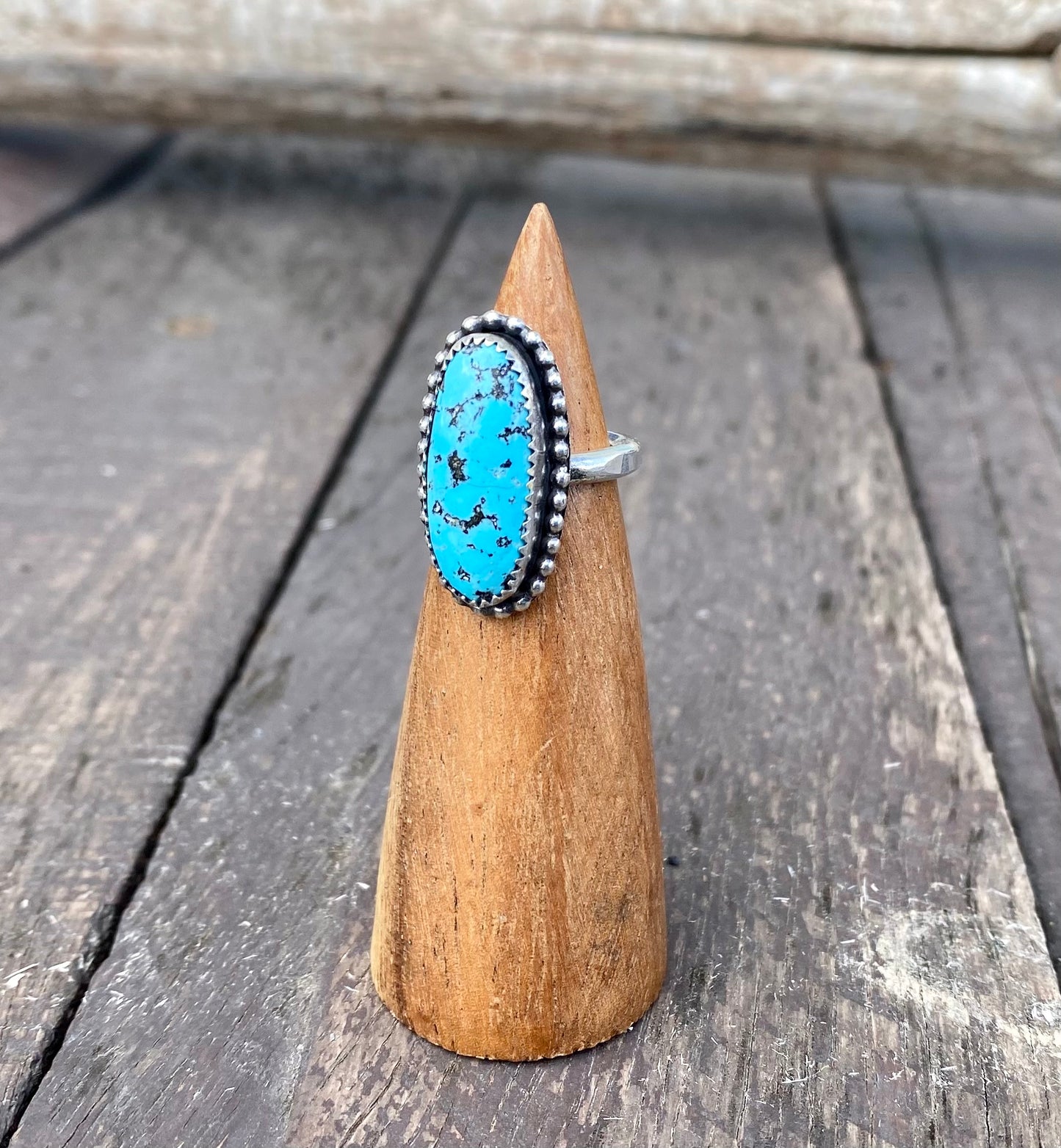 Natural Kingman Turquoise Oval Ring