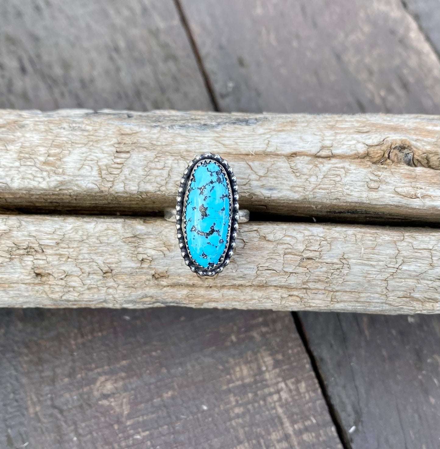 Natural Kingman Turquoise Oval Ring