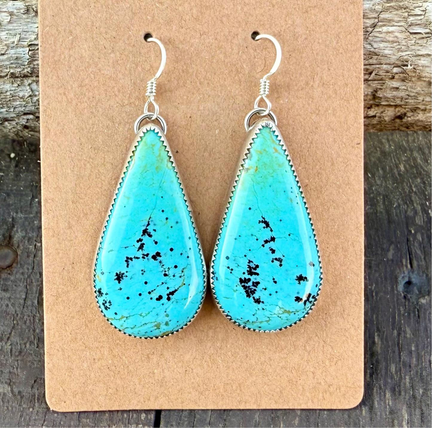 Kingman Turquoise Teardrop Earrings