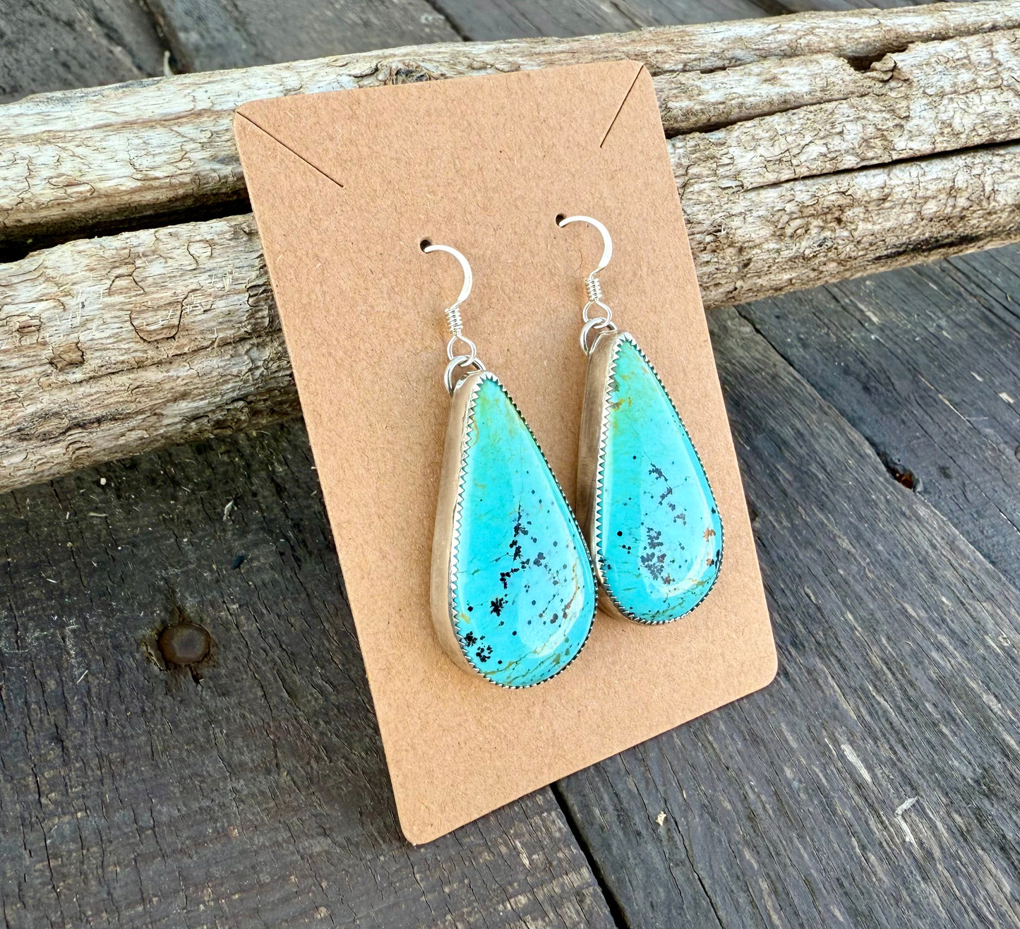 Kingman Turquoise Teardrop Earrings