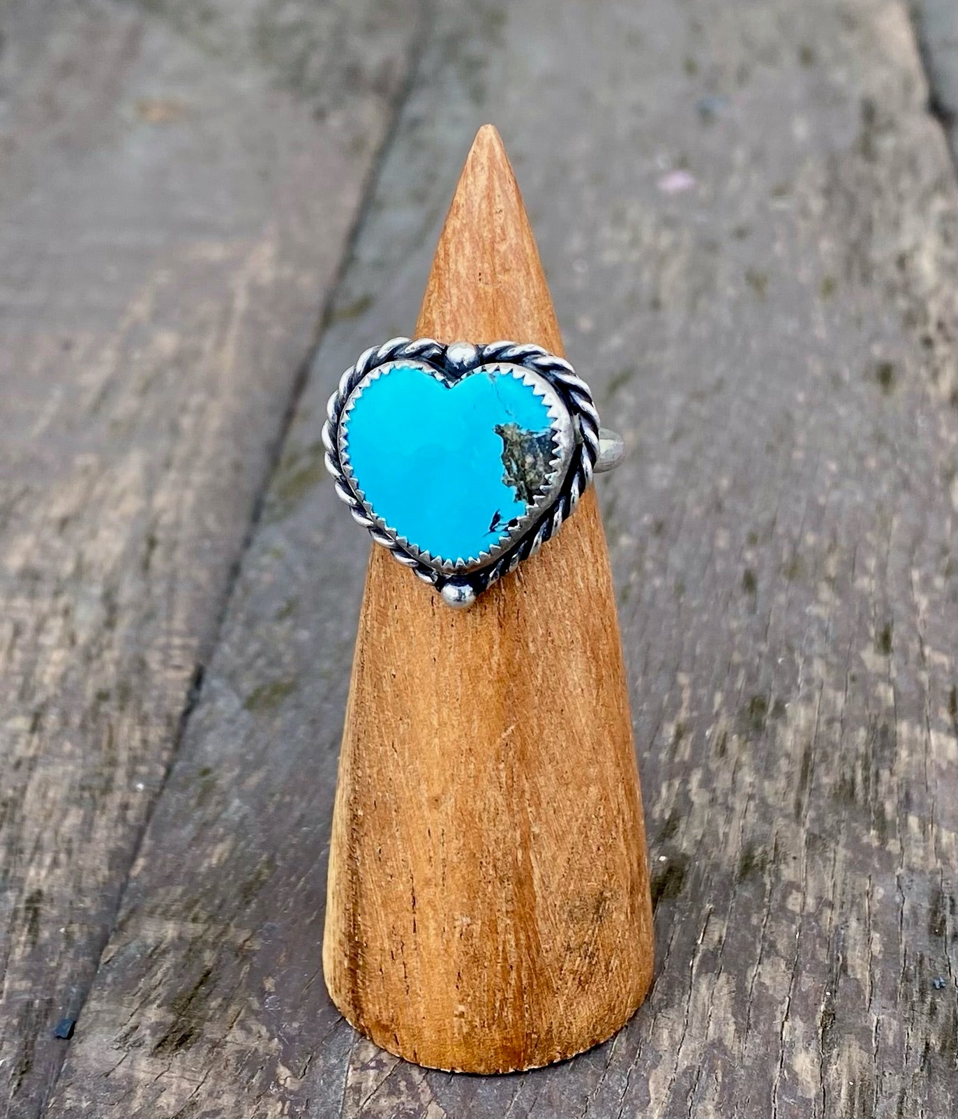 Kingman Turquoise heart ring