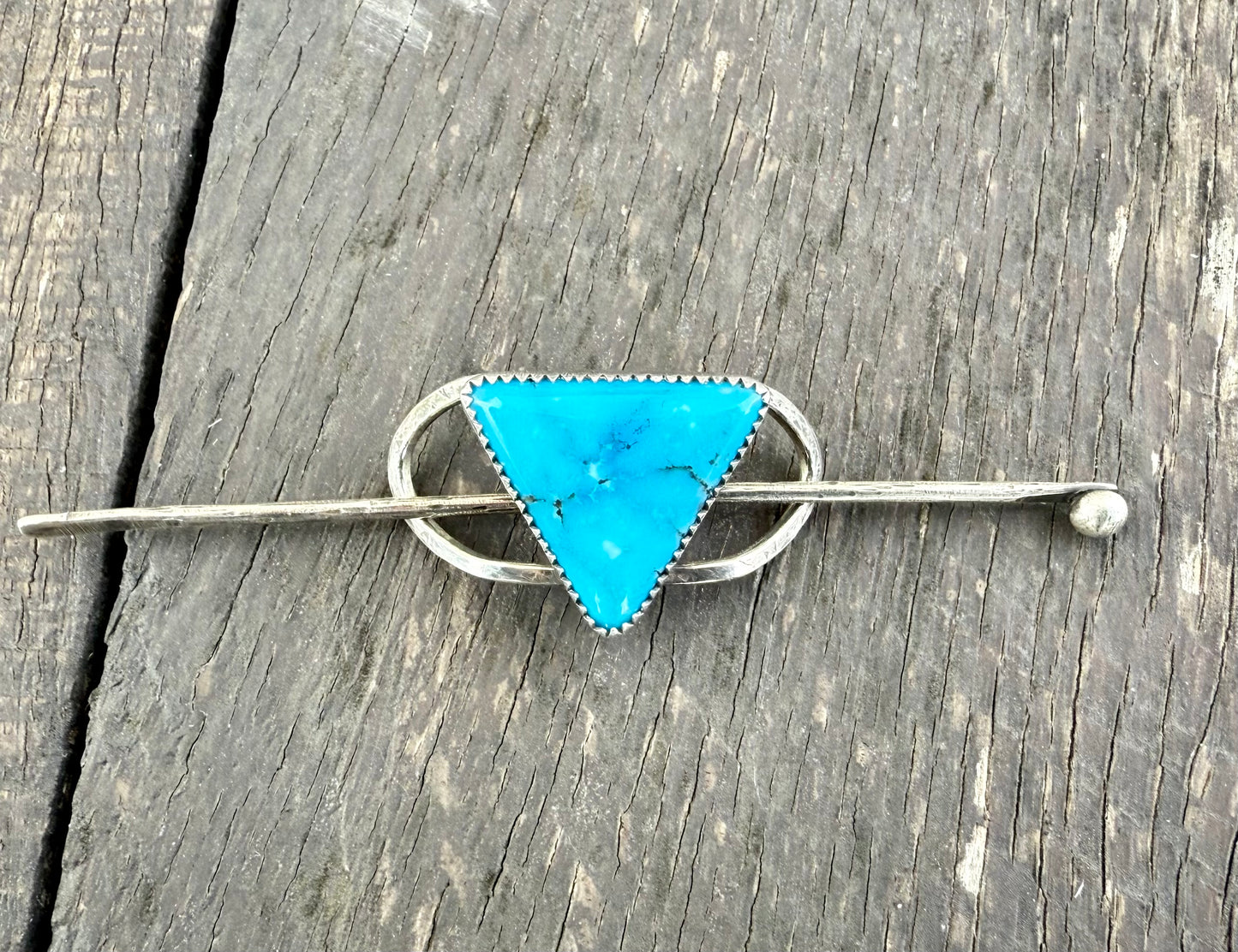 Kingman Turquoise Two Piece Hair Pin