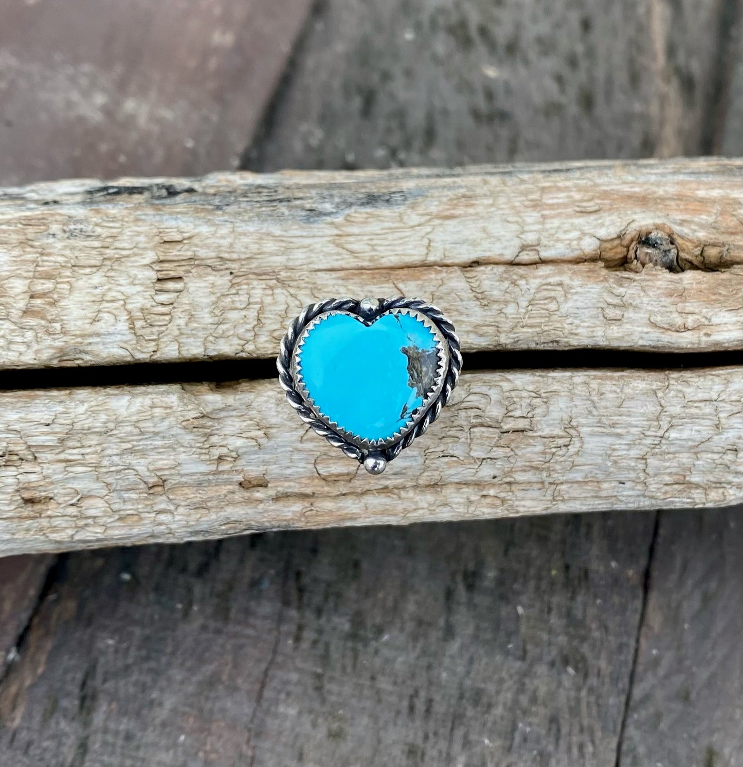 Kingman Turquoise heart ring