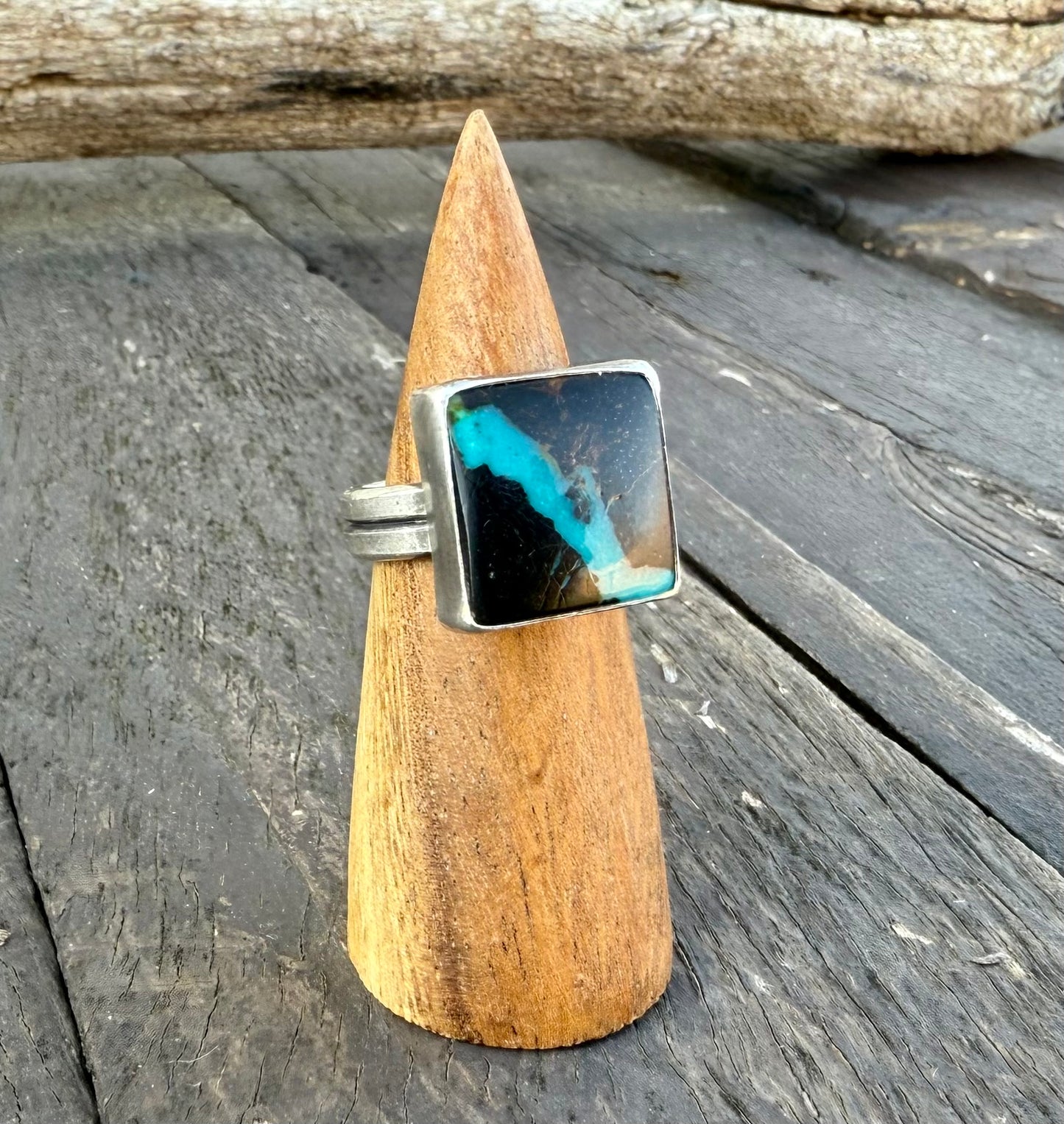 Sierra Nevada Turquoise Square Double Band Ring