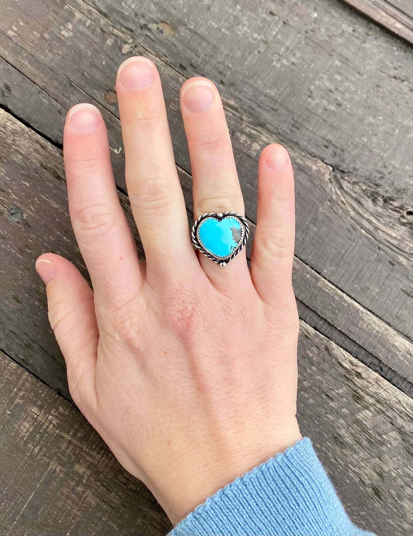 Kingman Turquoise heart ring