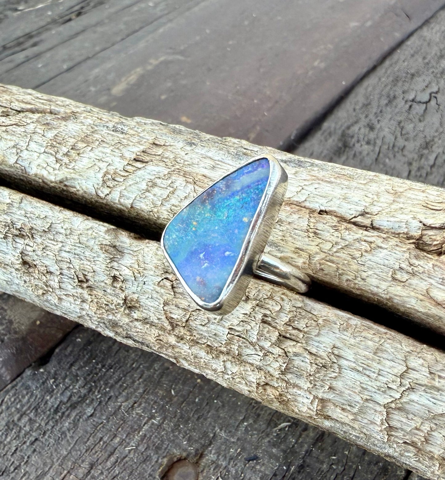 Fine Australian Boulder Opal Ring