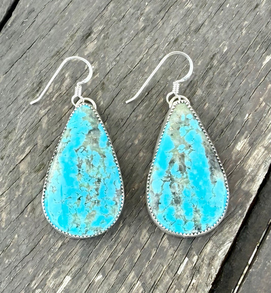 Kingman Turquoise Teardrop Earrings