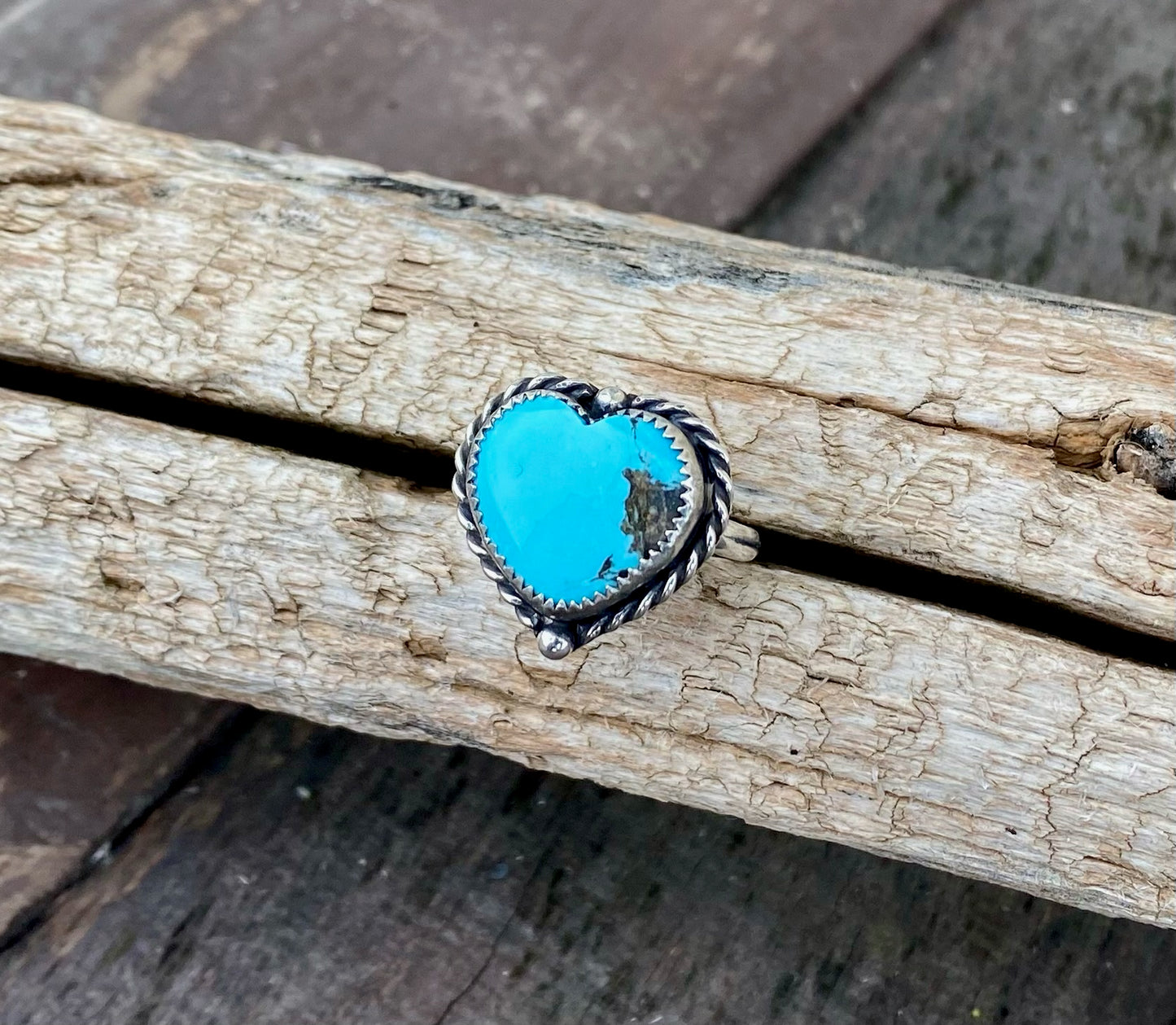 Kingman Turquoise heart ring