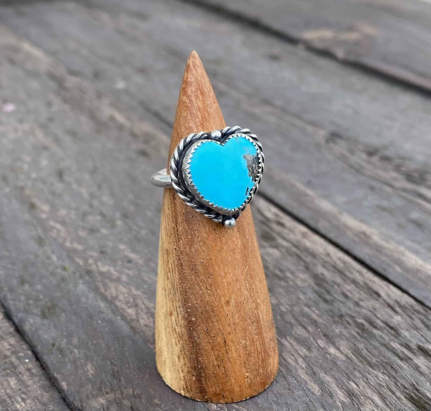 Kingman Turquoise heart ring