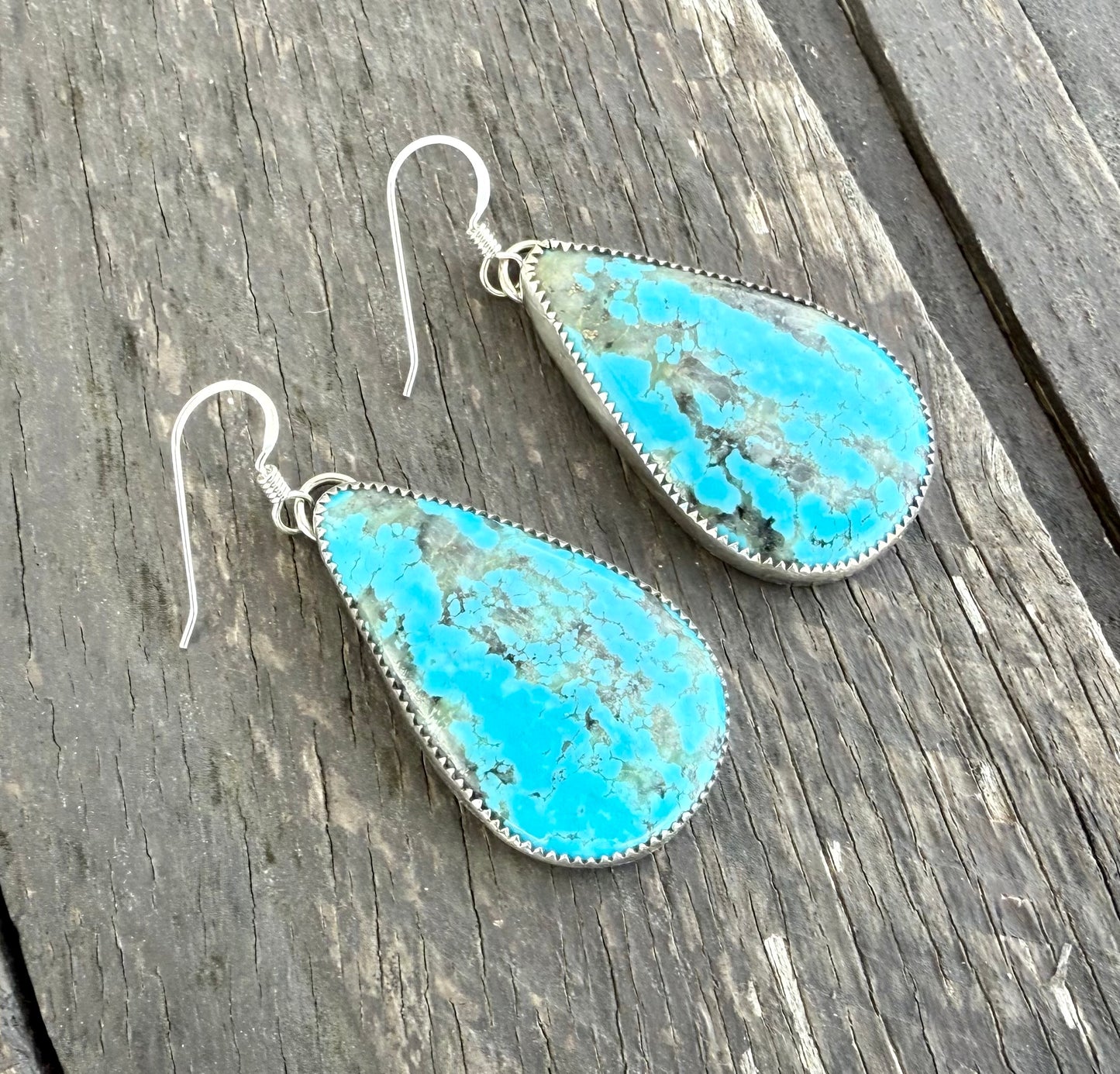 Kingman Turquoise Teardrop Earrings