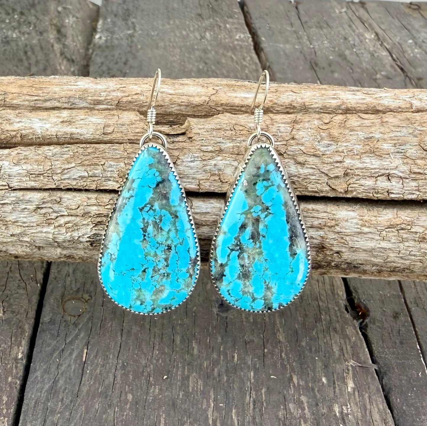 Kingman Turquoise Teardrop Earrings