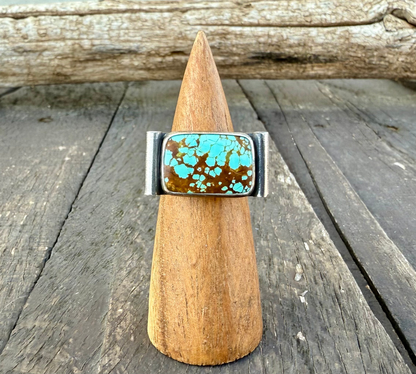 Number 8 Turquoise Double Band Ring