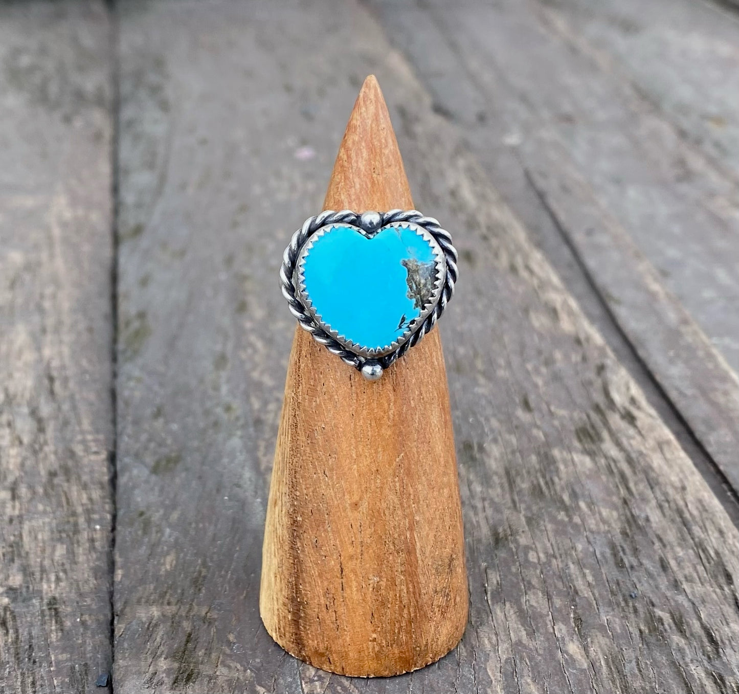 Kingman Turquoise heart ring