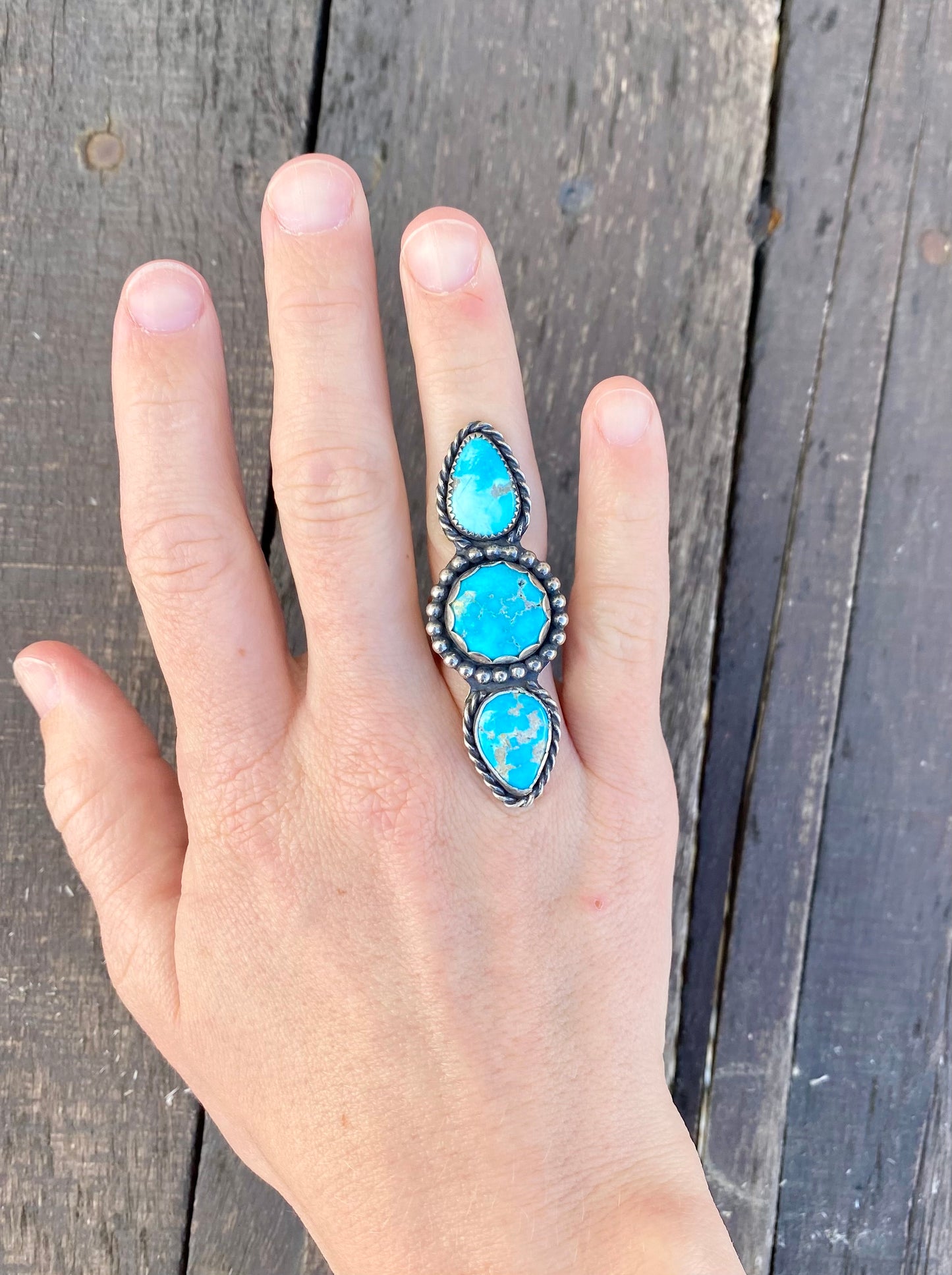 Blue Ridge Turquoise Triple Stone Ring