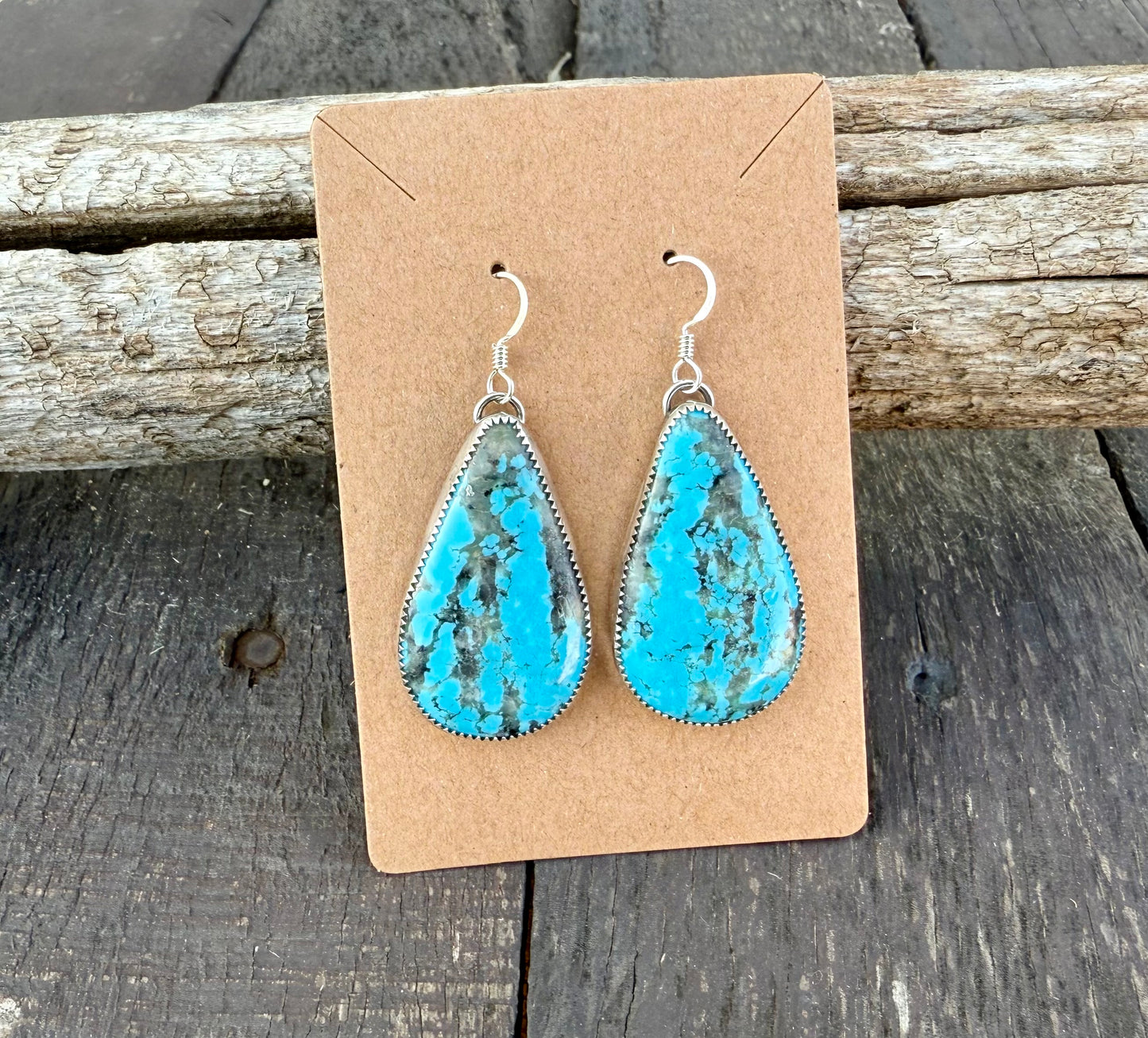 Kingman Turquoise Teardrop Earrings