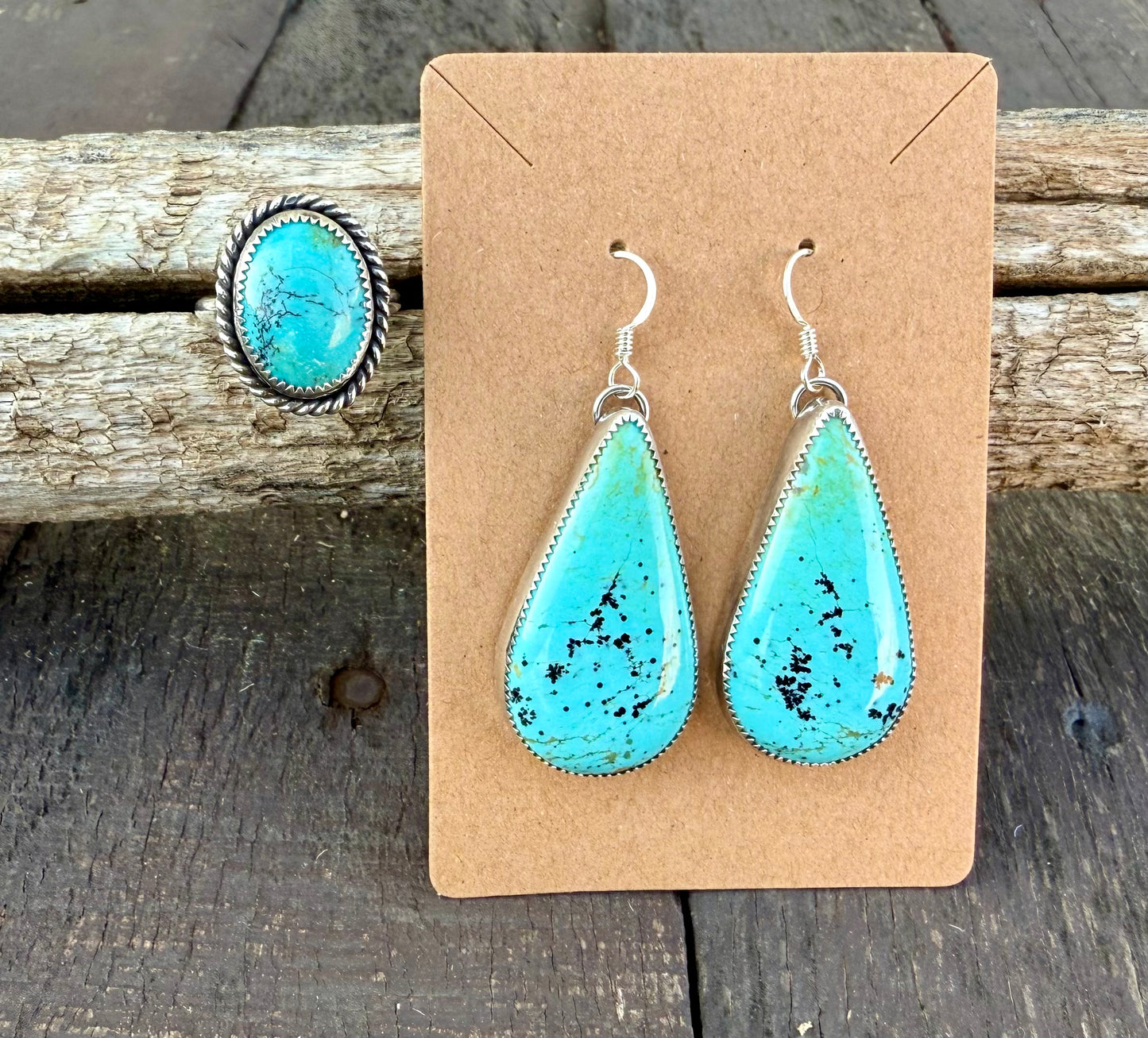 Kingman Turquoise Teardrop Earrings