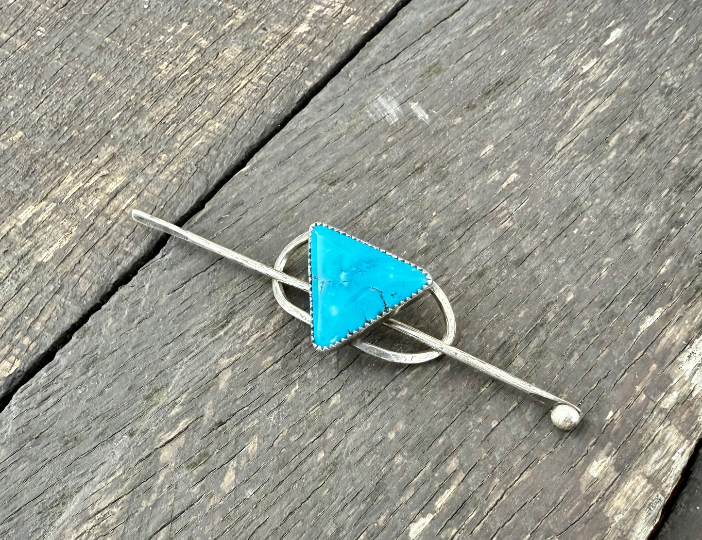 Kingman Turquoise Two Piece Hair Pin