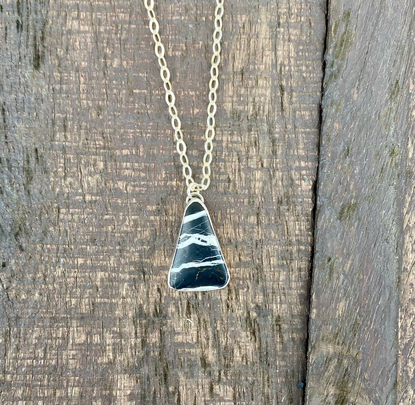 White Buffalo Triangle Necklace