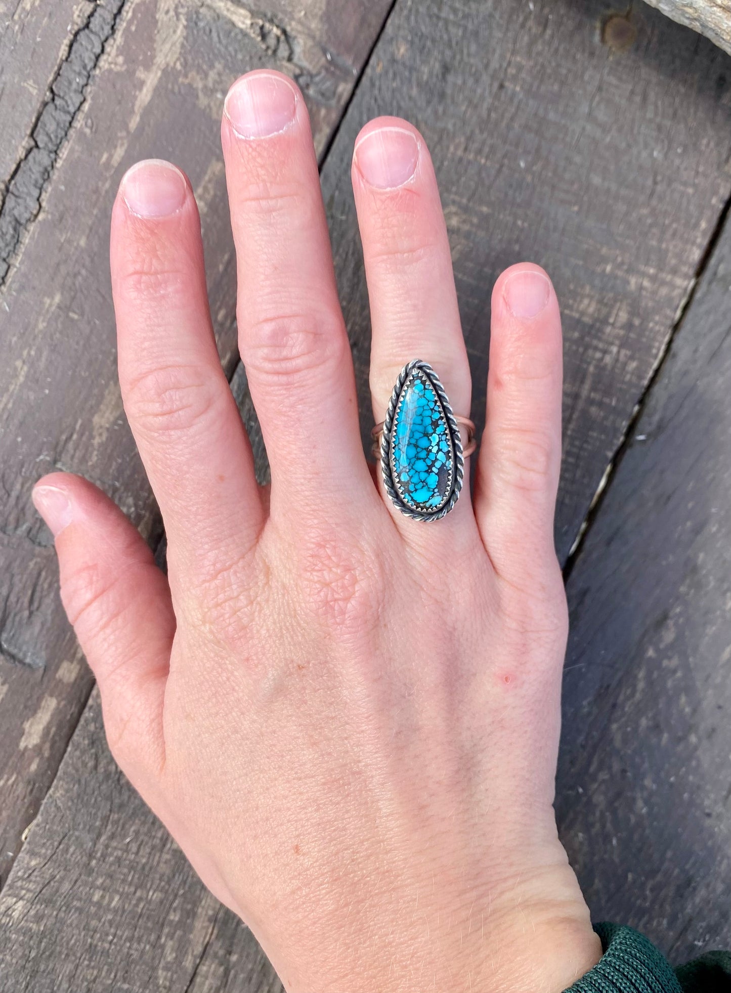 Blue Moon Turquoise Teardrop Ring