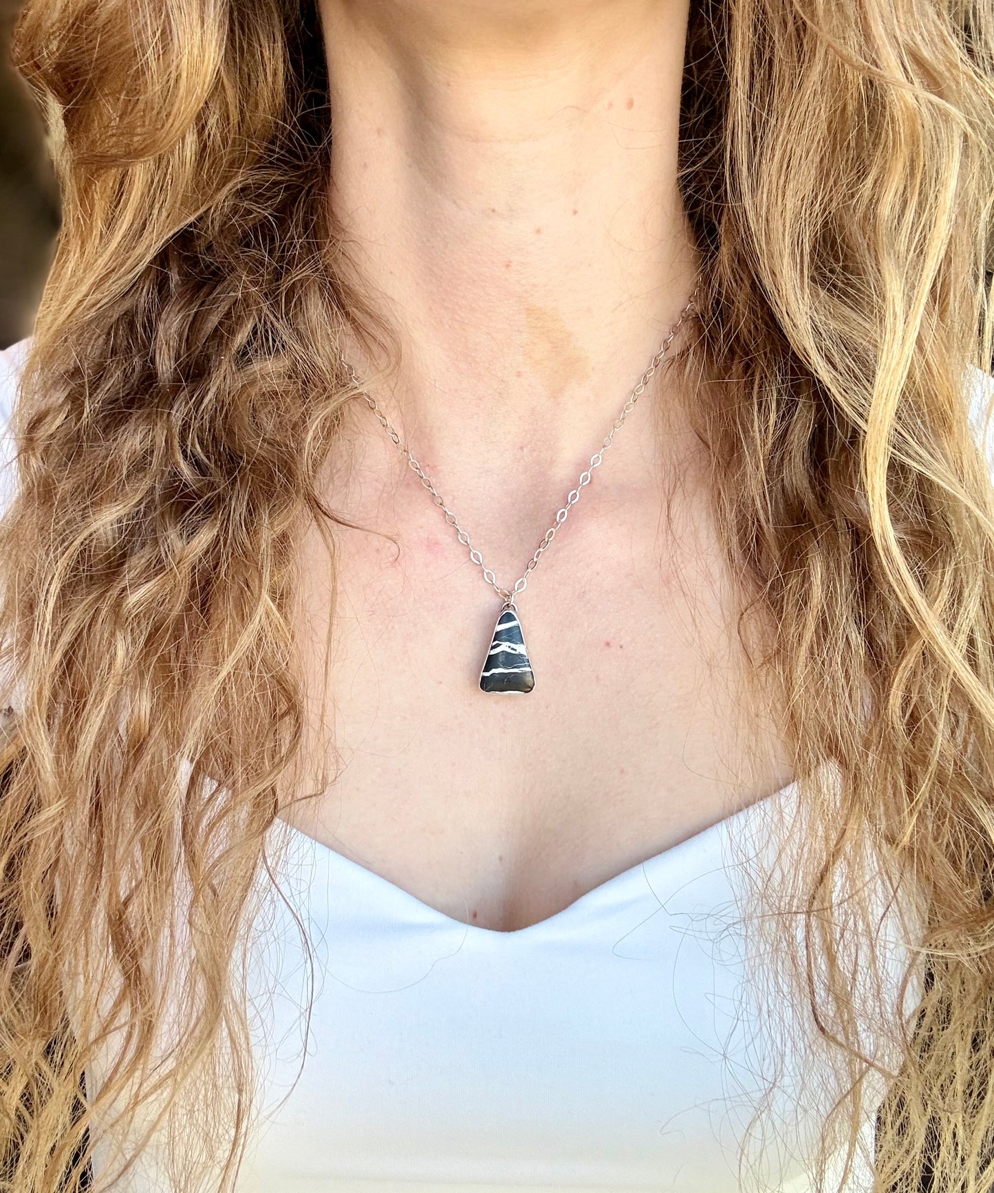 White Buffalo Triangle Necklace