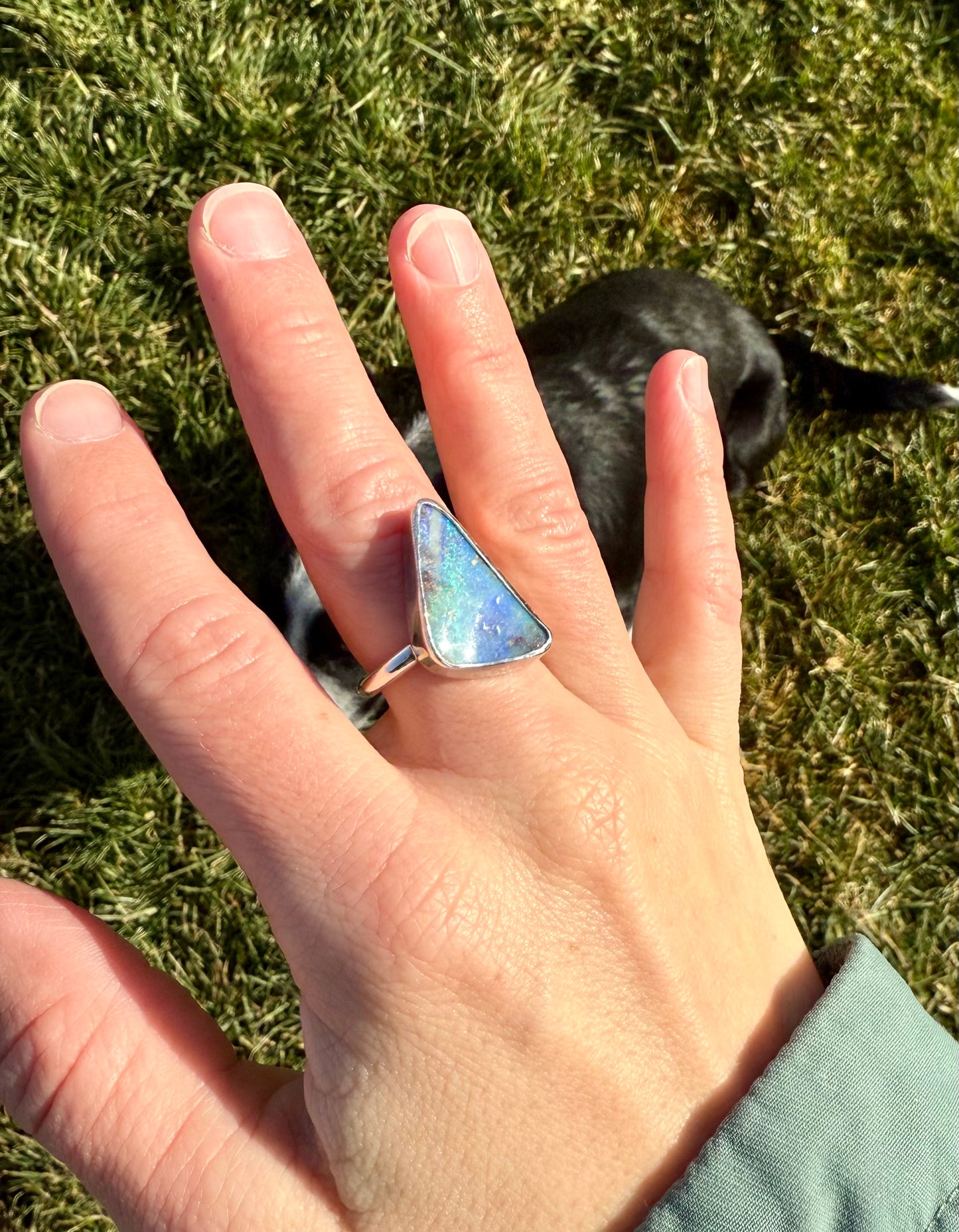 Fine Australian Boulder Opal Ring