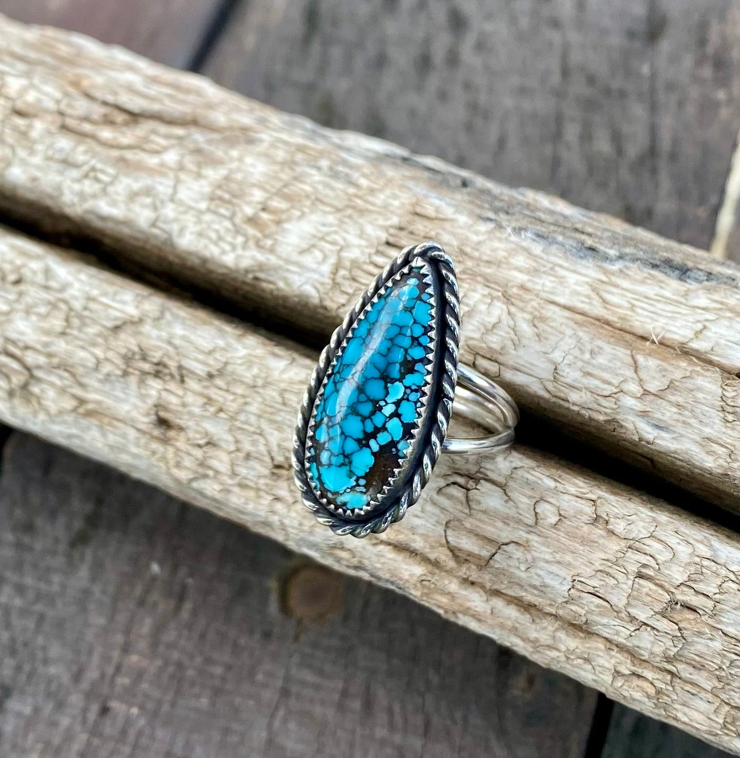 Blue Moon Turquoise Teardrop Ring