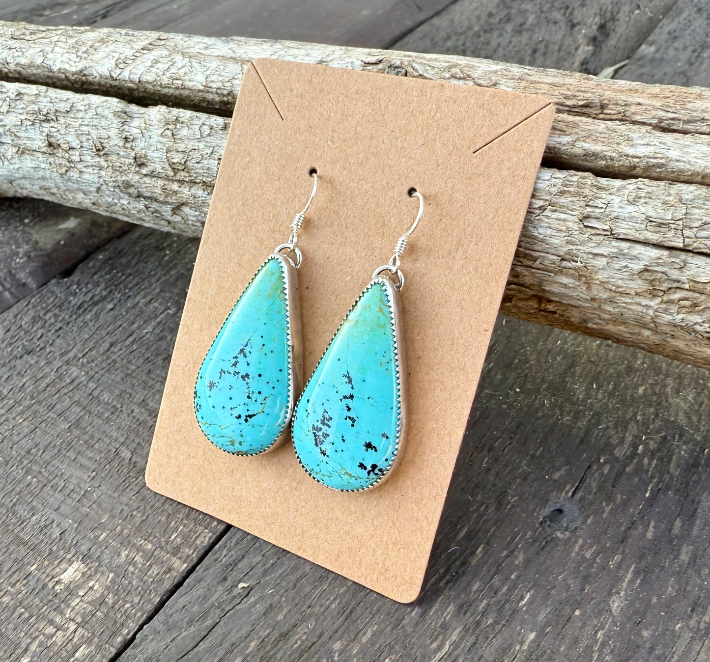 Kingman Turquoise Teardrop Earrings