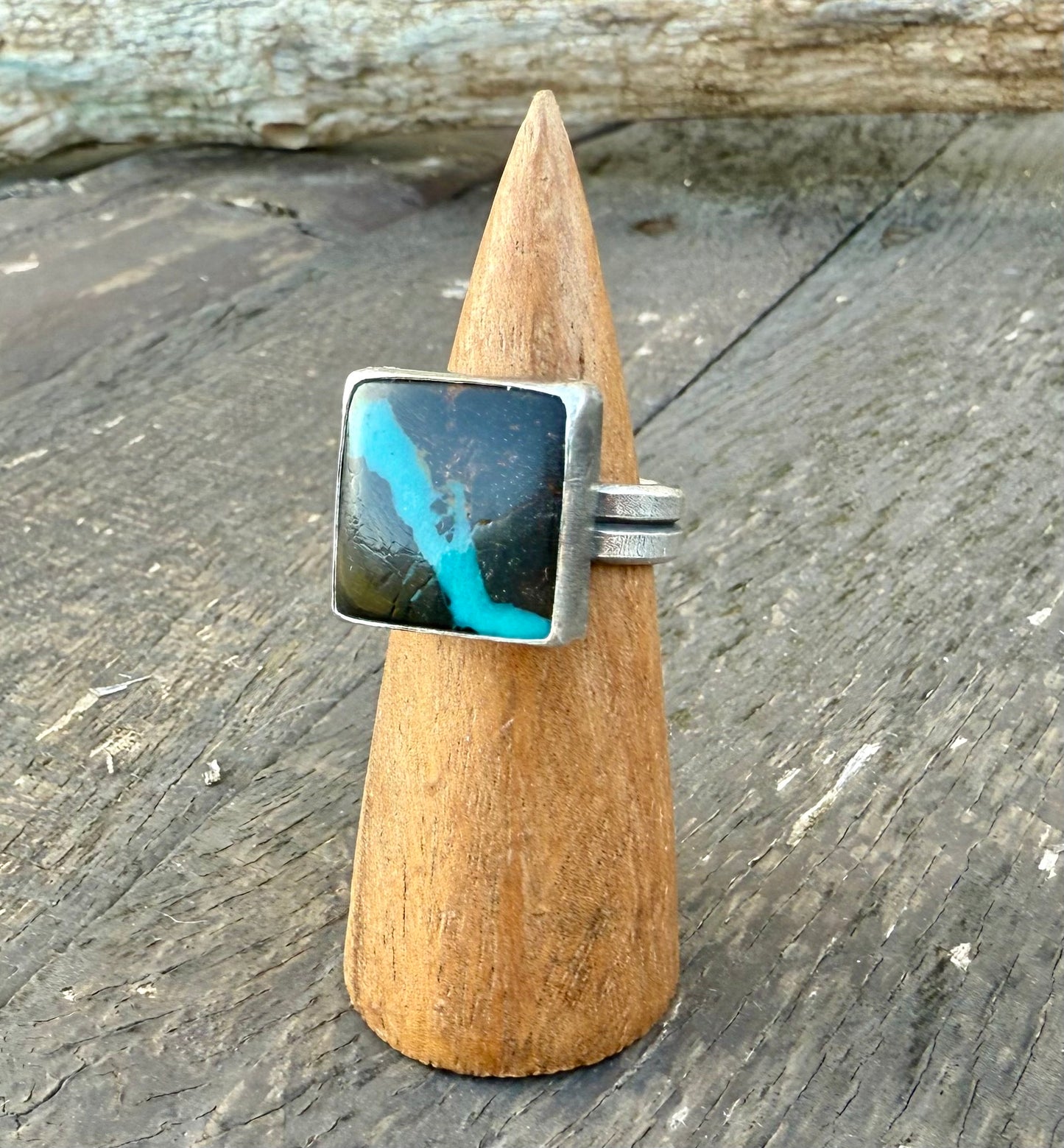 Sierra Nevada Turquoise Square Double Band Ring