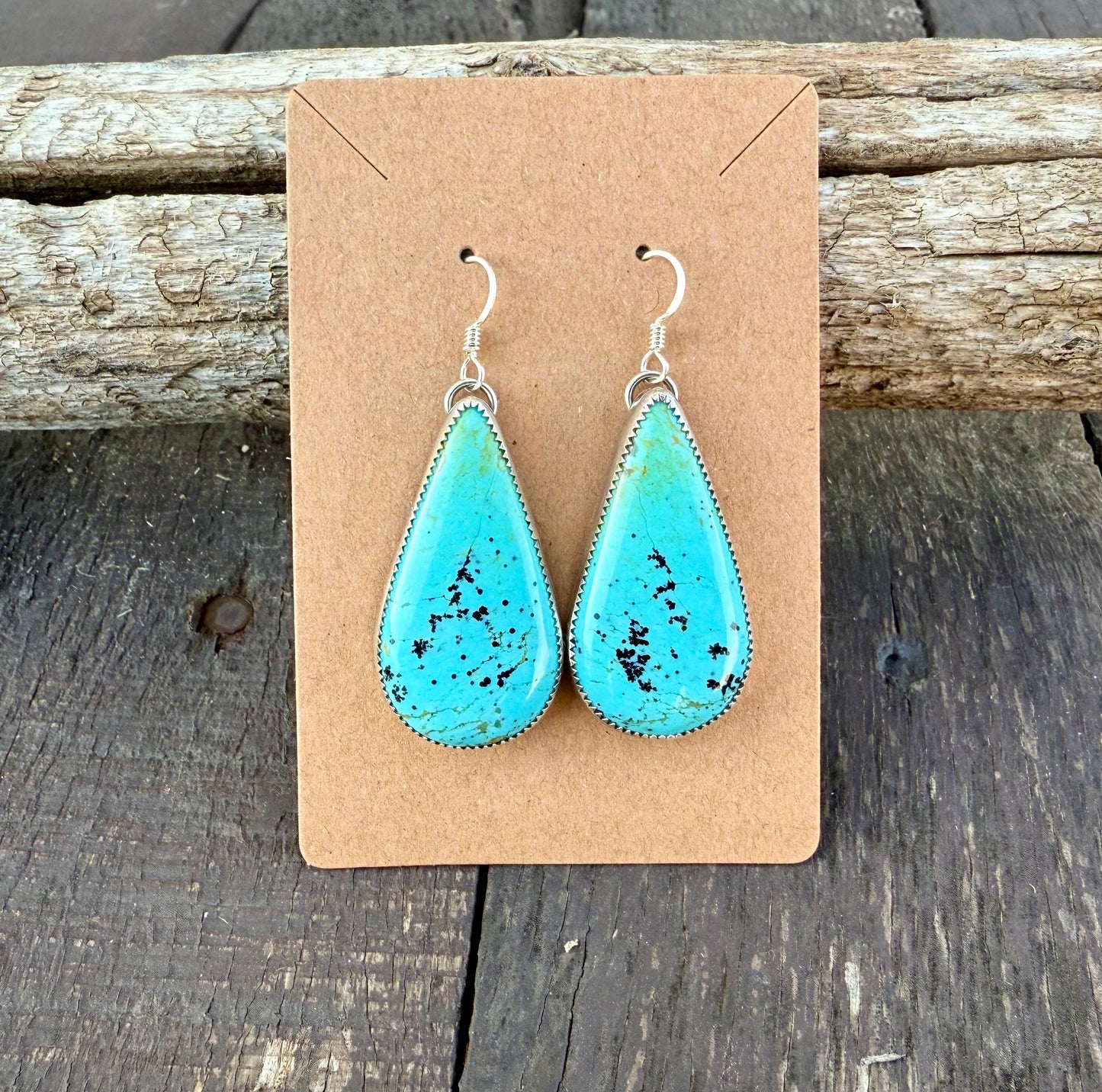 Kingman Turquoise Teardrop Earrings