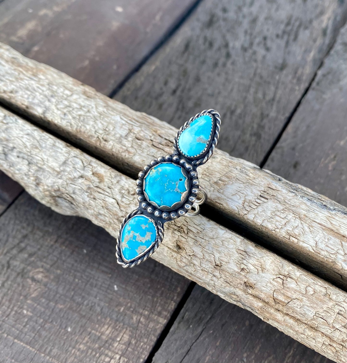 Blue Ridge Turquoise Triple Stone Ring