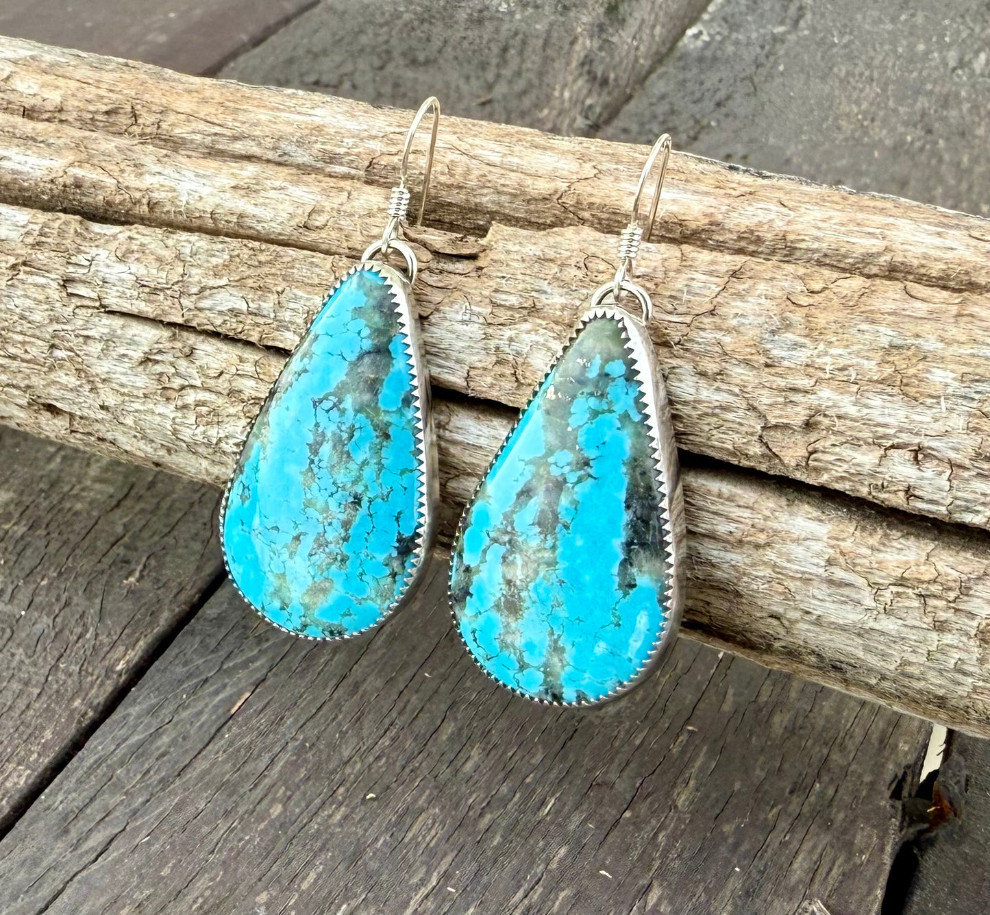 Kingman Turquoise Teardrop Earrings