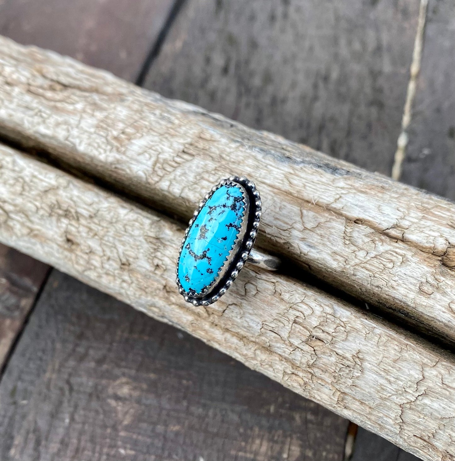 Natural Kingman Turquoise Oval Ring