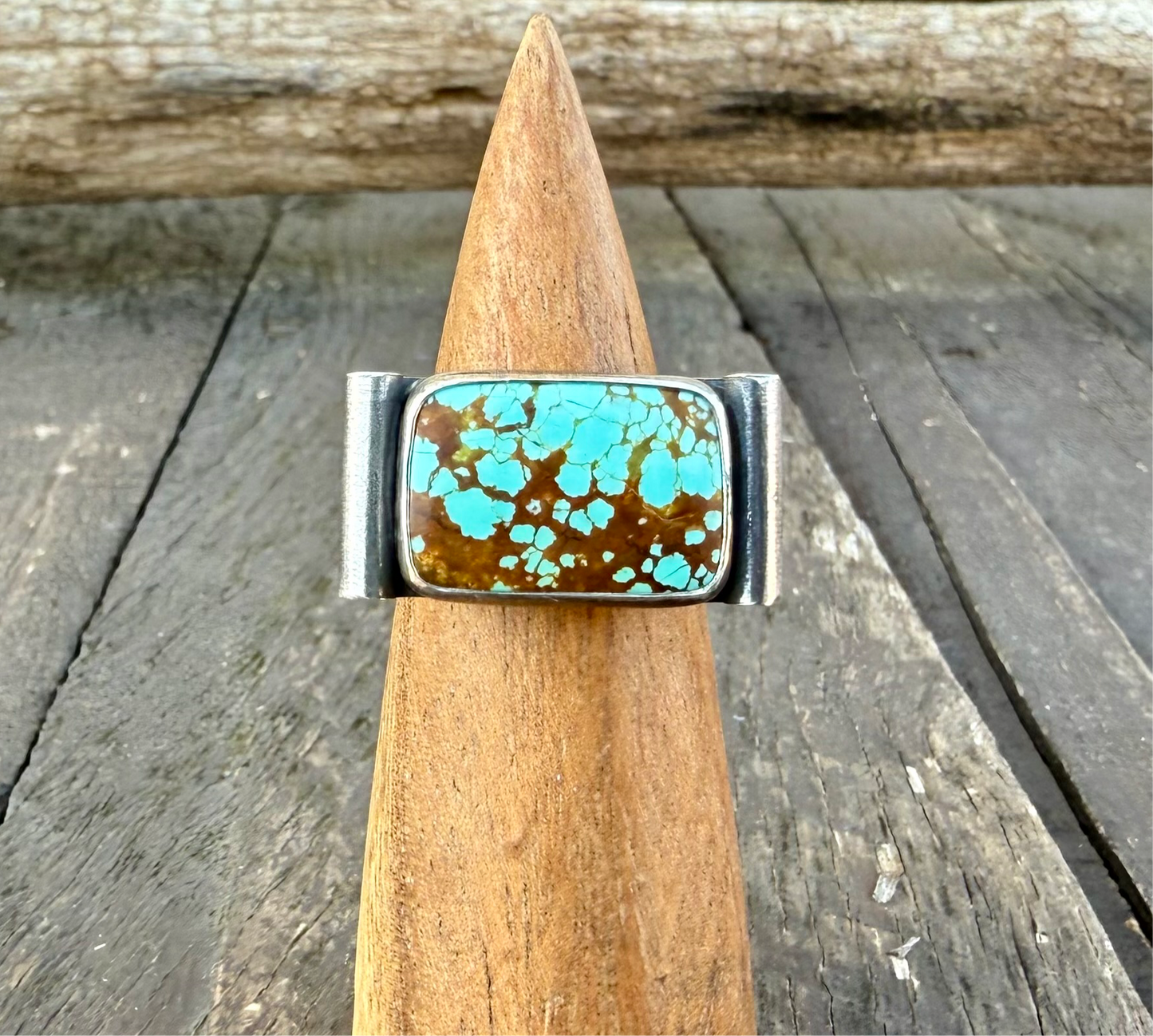 Number 8 Turquoise Double Band Ring