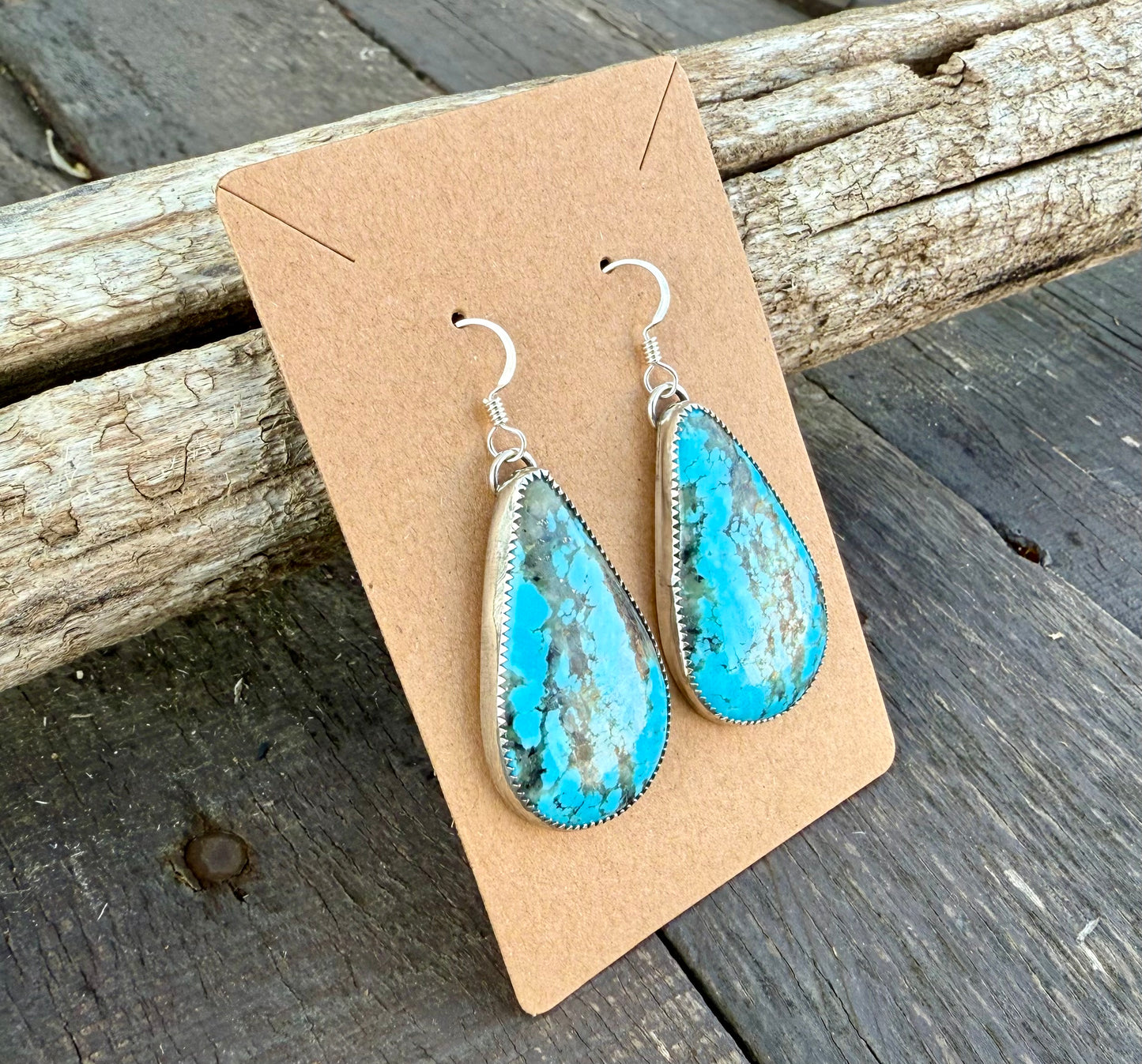 Kingman Turquoise Teardrop Earrings