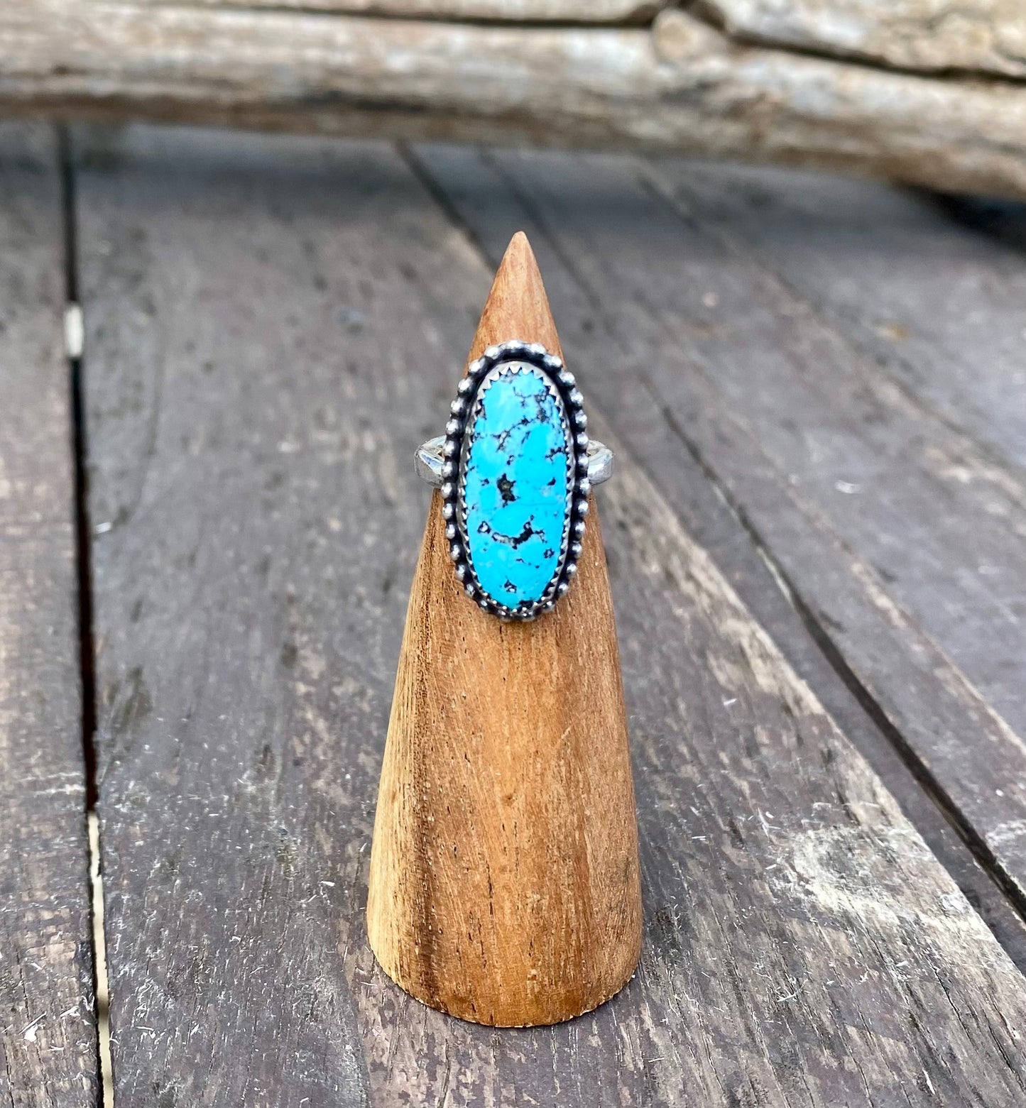 Natural Kingman Turquoise Oval Ring