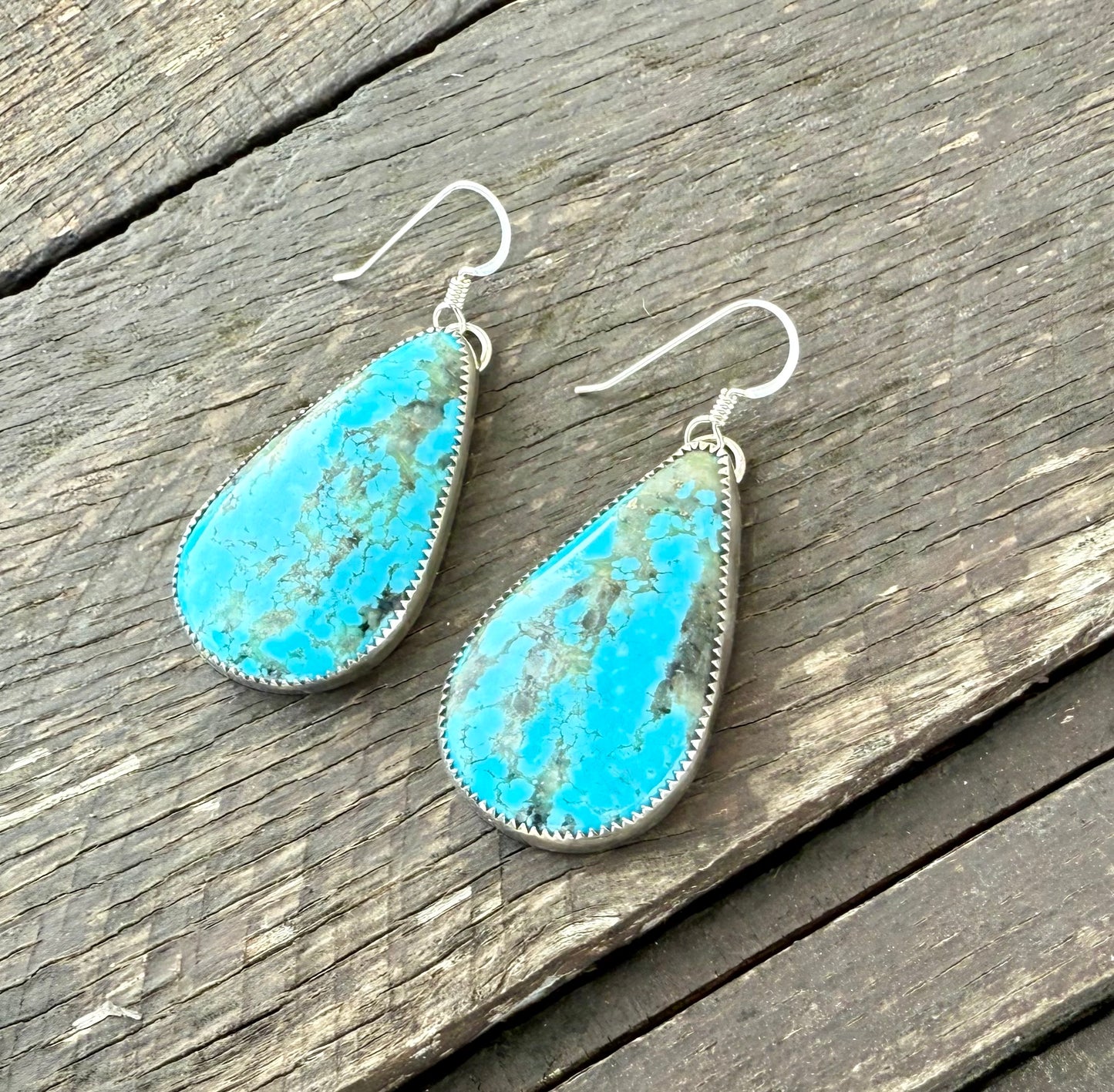 Kingman Turquoise Teardrop Earrings