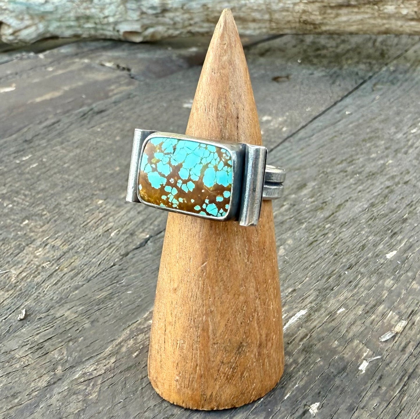 Number 8 Turquoise Double Band Ring