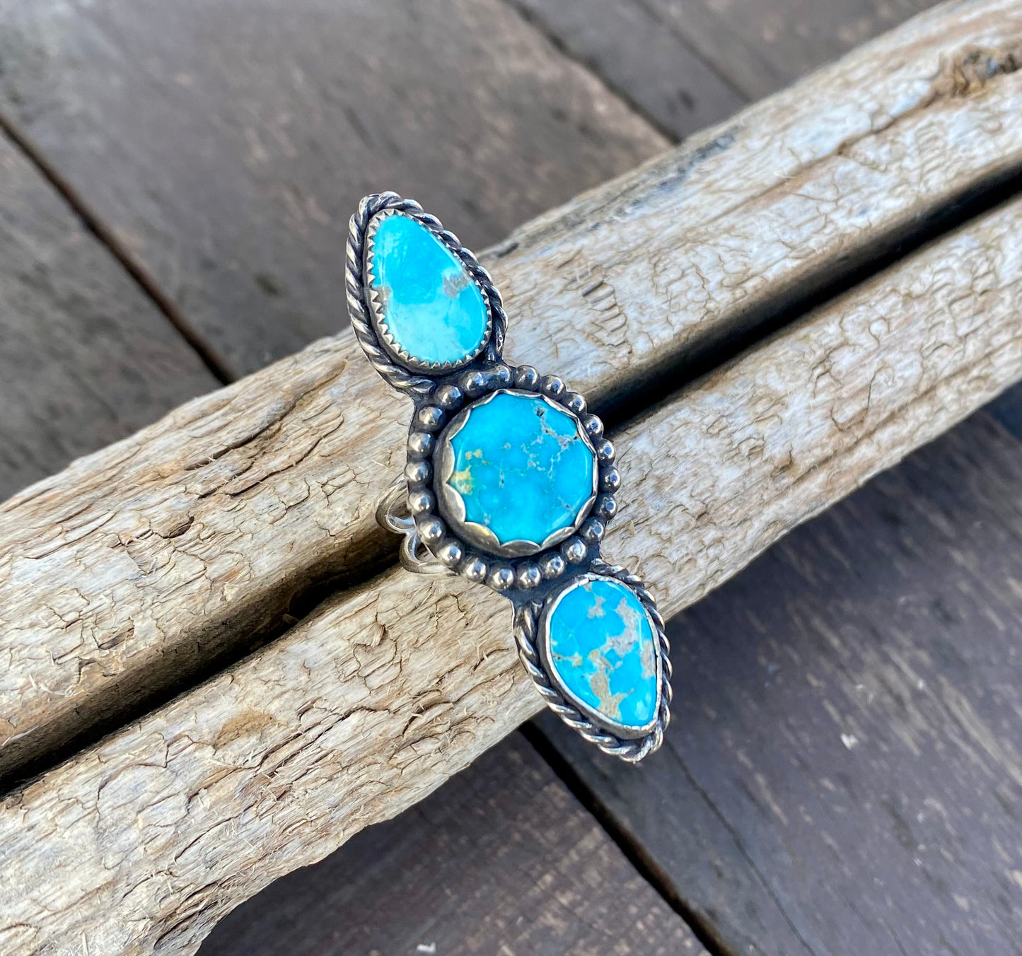 Blue Ridge Turquoise Triple Stone Ring