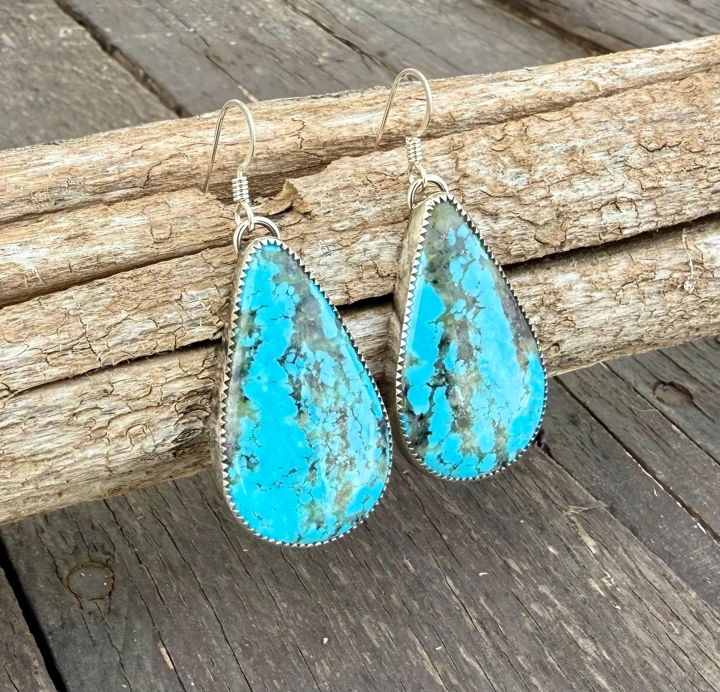 Kingman Turquoise Teardrop Earrings