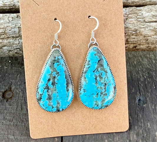 Kingman Turquoise Teardrop Earrings