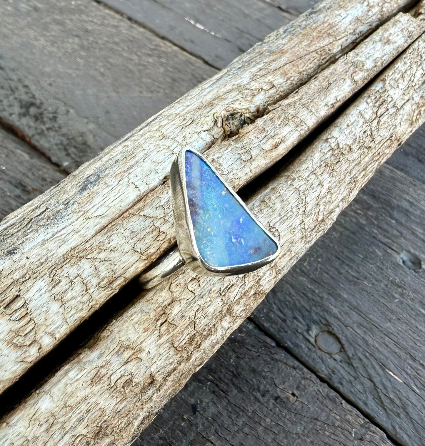 Fine Australian Boulder Opal Ring