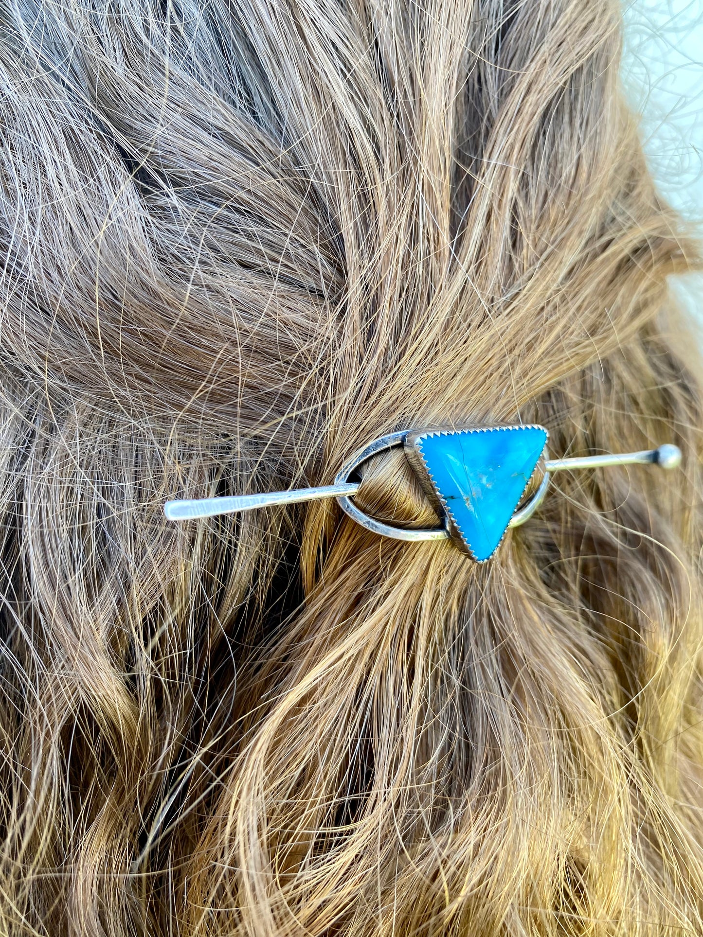 Kingman Turquoise Two Piece Hair Pin