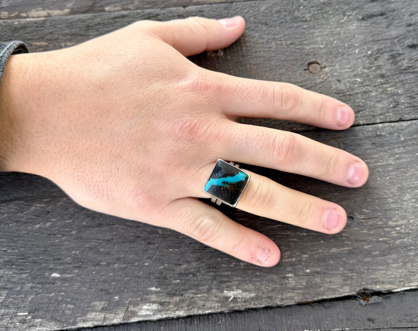 Sierra Nevada Turquoise Square Double Band Ring