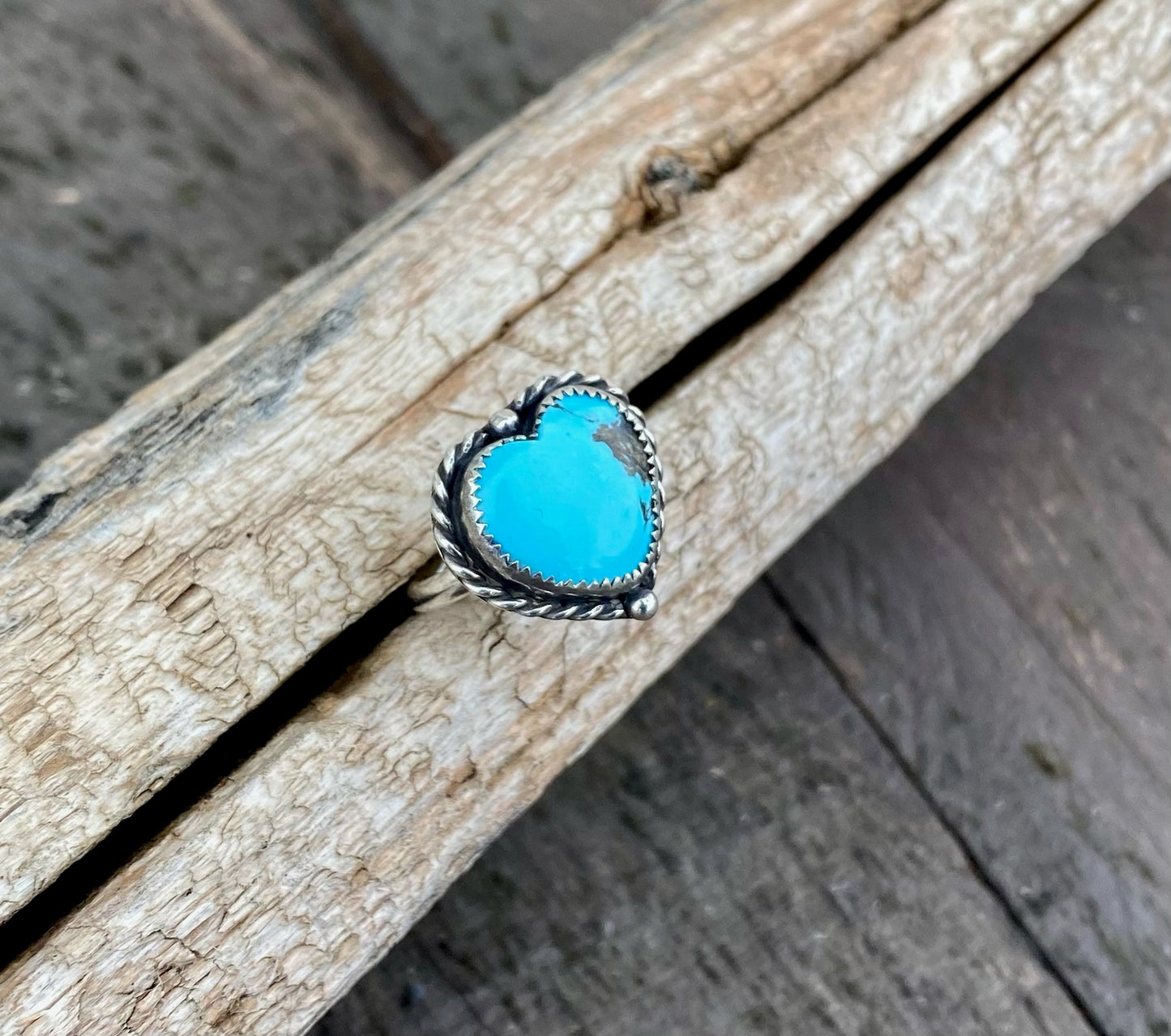 Kingman Turquoise heart ring