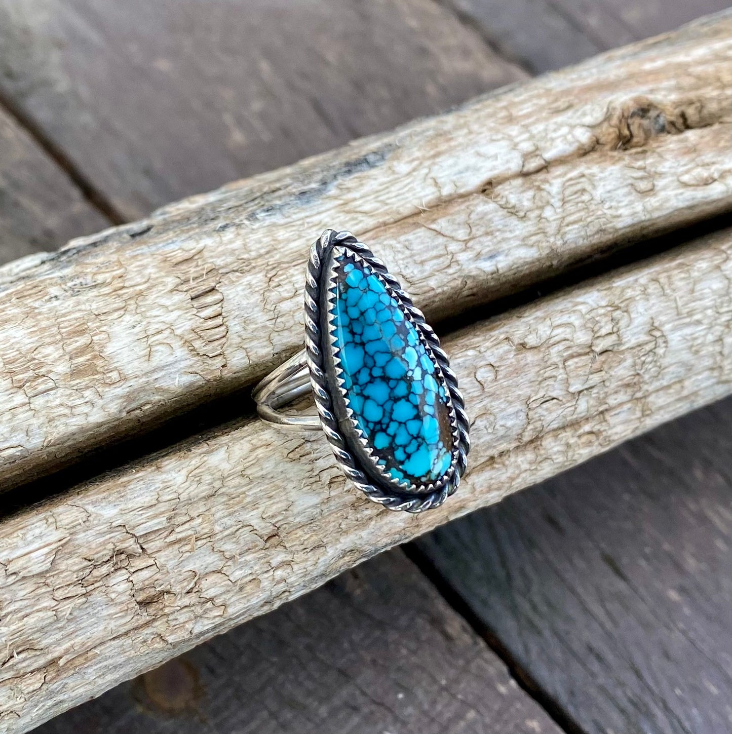 Blue Moon Turquoise Teardrop Ring